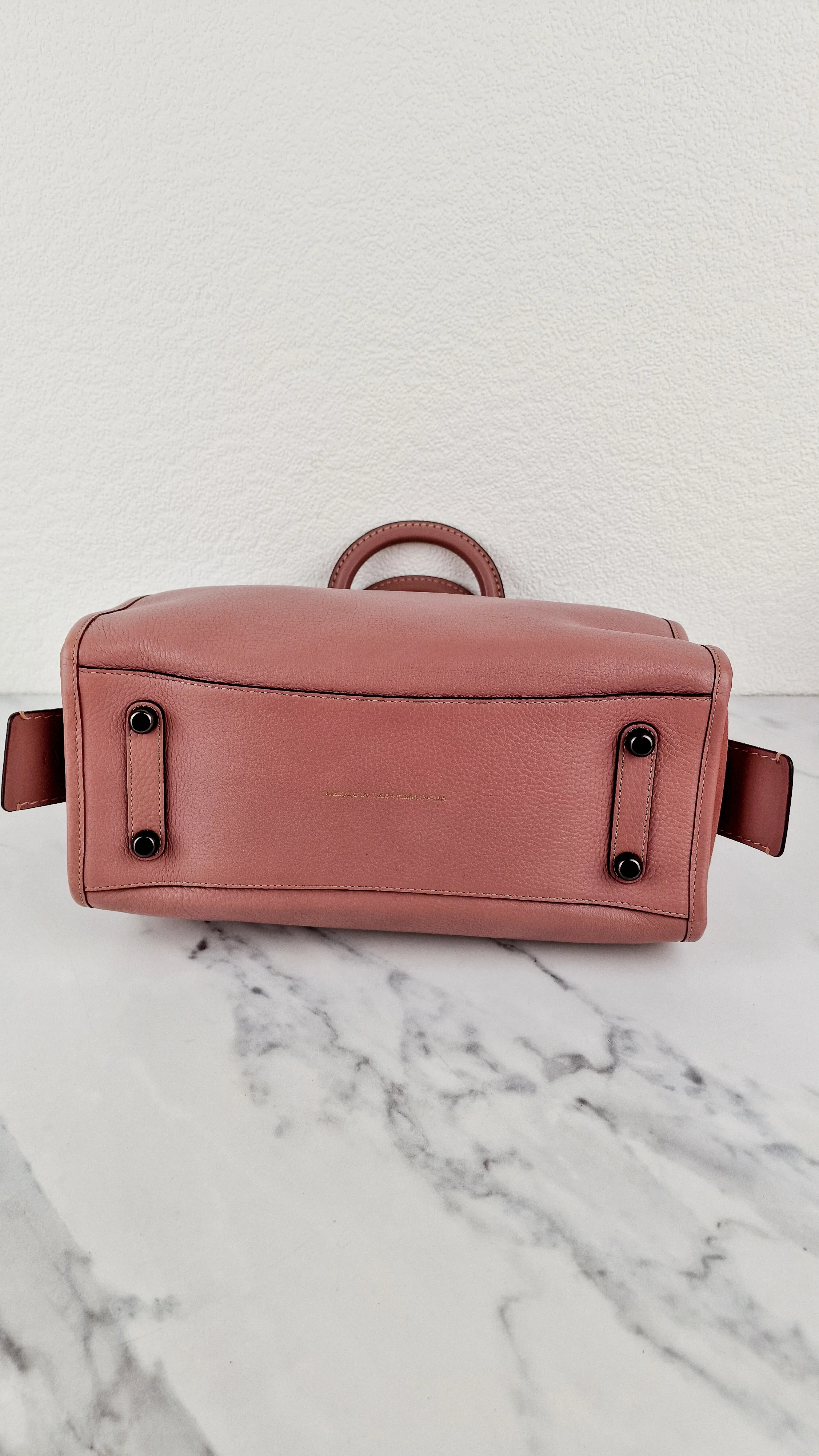 Coach 1941 Rogue 31 Dusty Rose Pink Mixed Leather Burgundy Suede - Satchel Handbag 23755 - Image 12