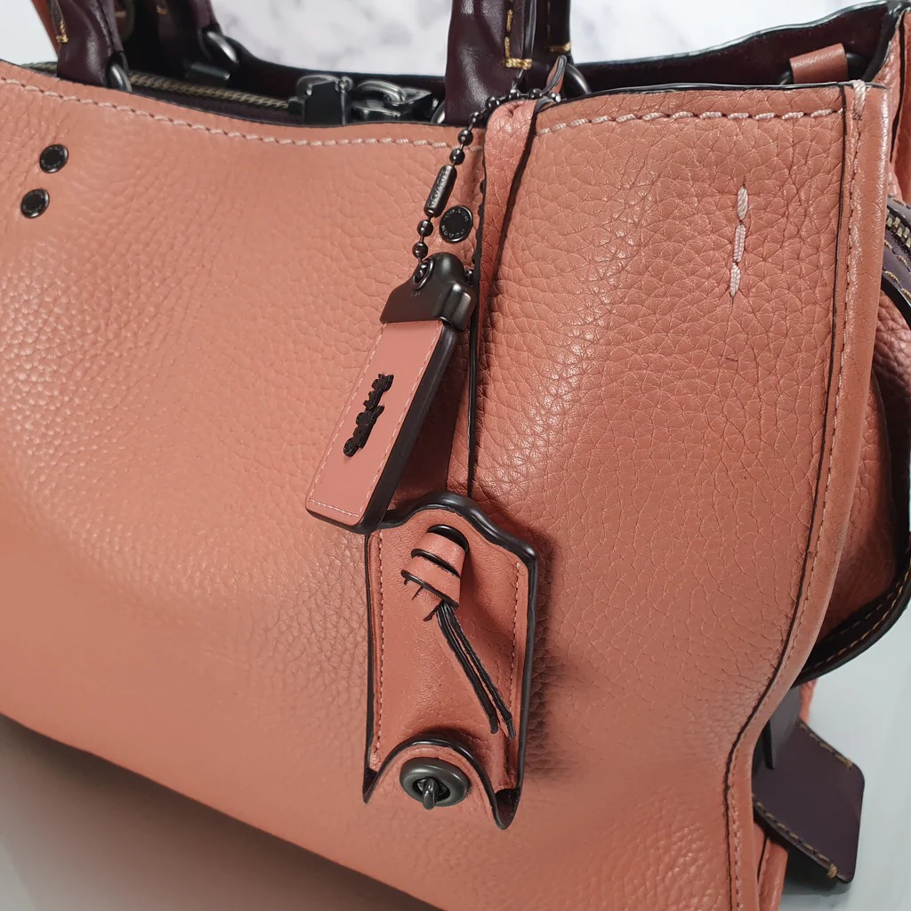 Coach 1941 Rogue 31 in Melon with Burgundy Colorblock Detail and Suede - Image 3