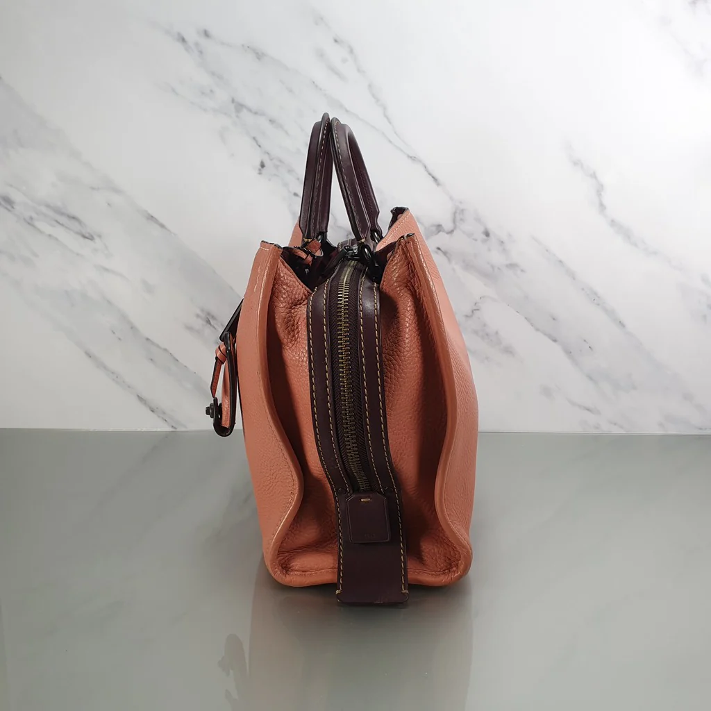 Coach 1941 Rogue 31 in Melon with Burgundy Colorblock Detail and Suede - Image 4