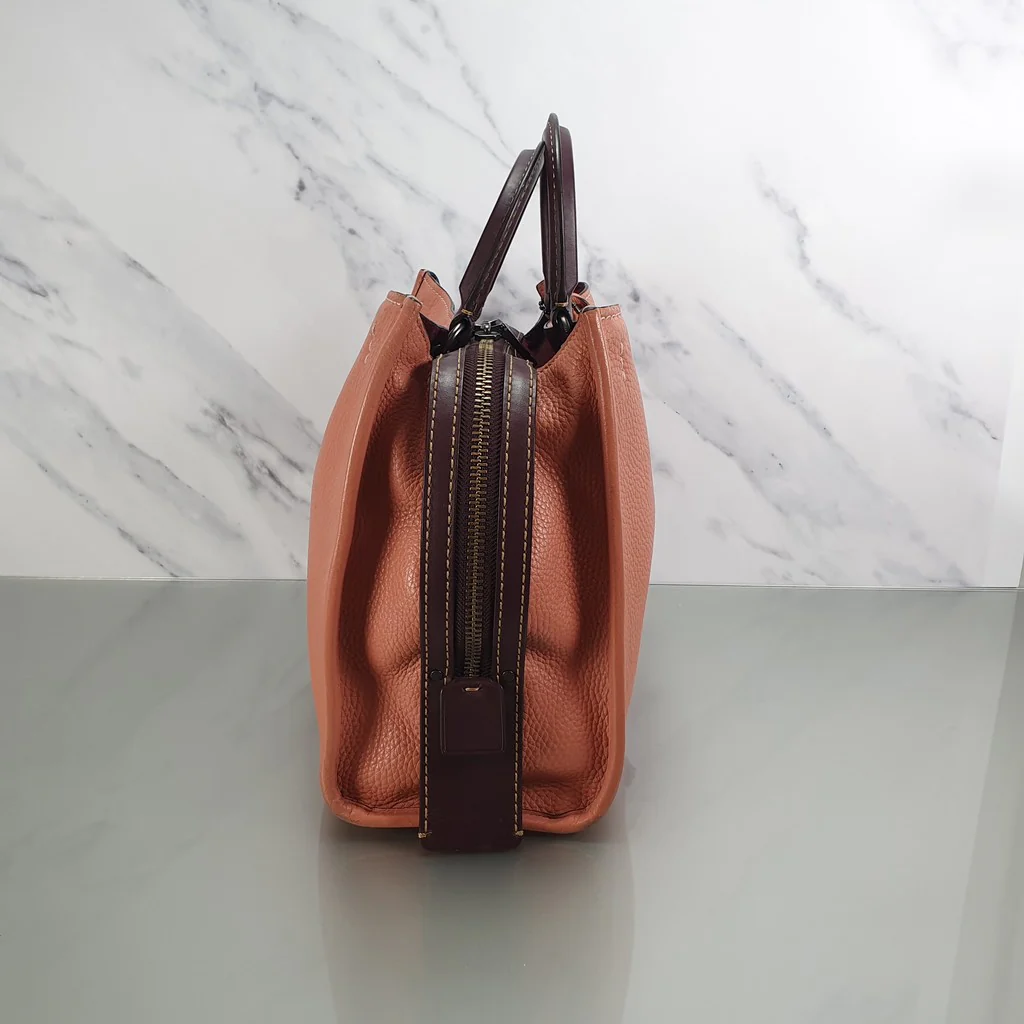 Coach 1941 Rogue 31 in Melon with Burgundy Colorblock Detail and Suede - Image 7