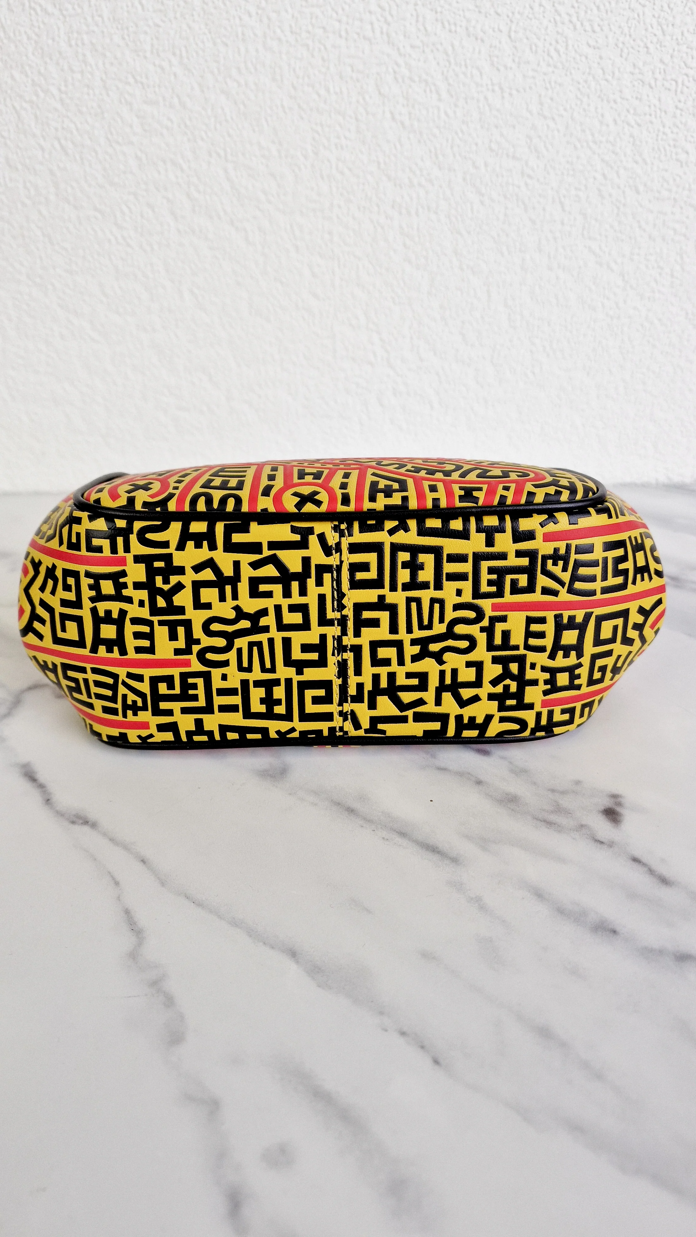 Coach 1941 Disney x Keith Haring Mickey Mouse Ears Kisslock Bag with Maze Artwork in Red & Yellow Leather - Coach 7418 - Image 8