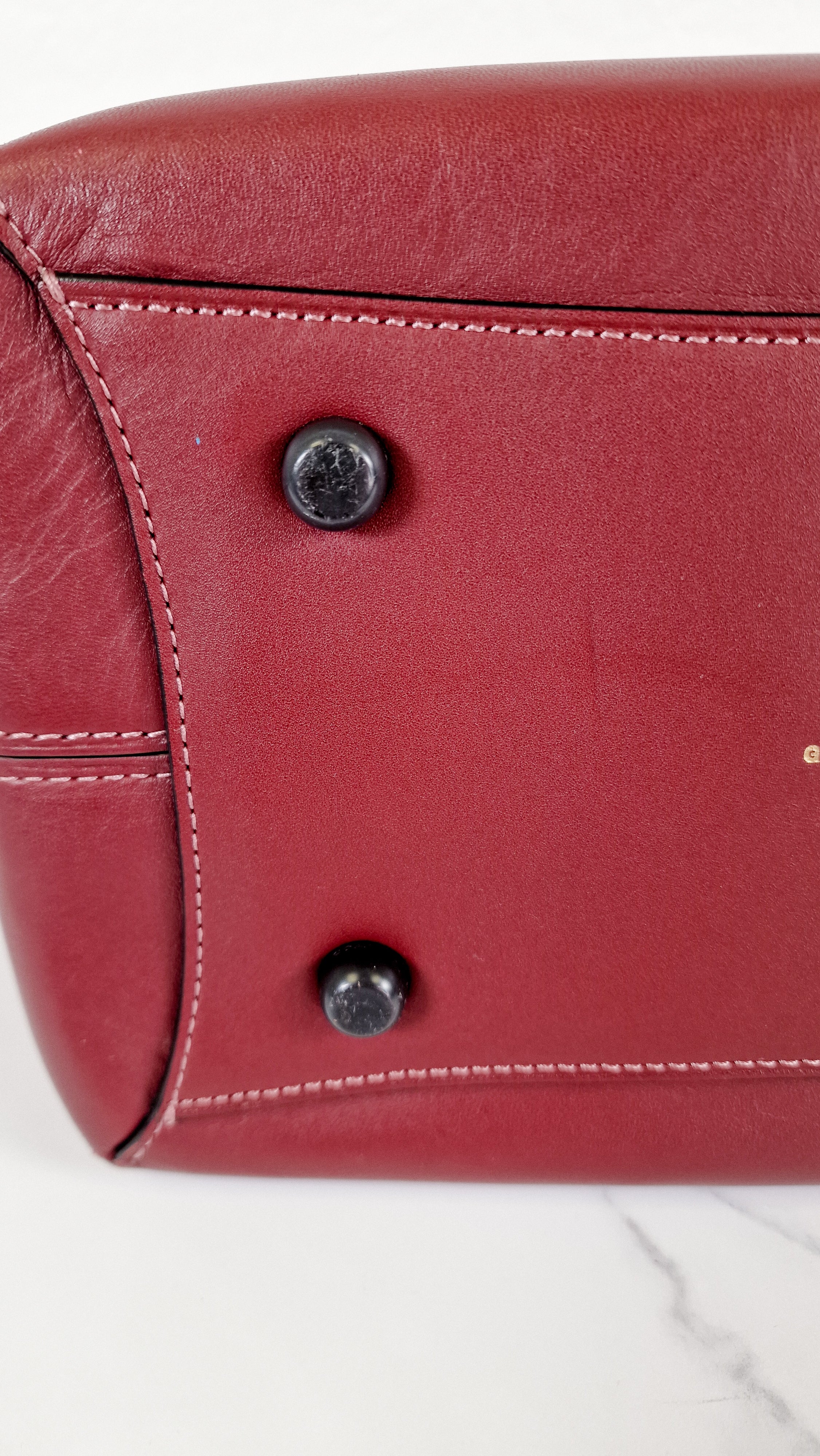 Coach 1941 Dakotah Satchel in Burgundy Red Smooth Leather - Handbag Crossbody Bag - Coach 59132 - Image 10