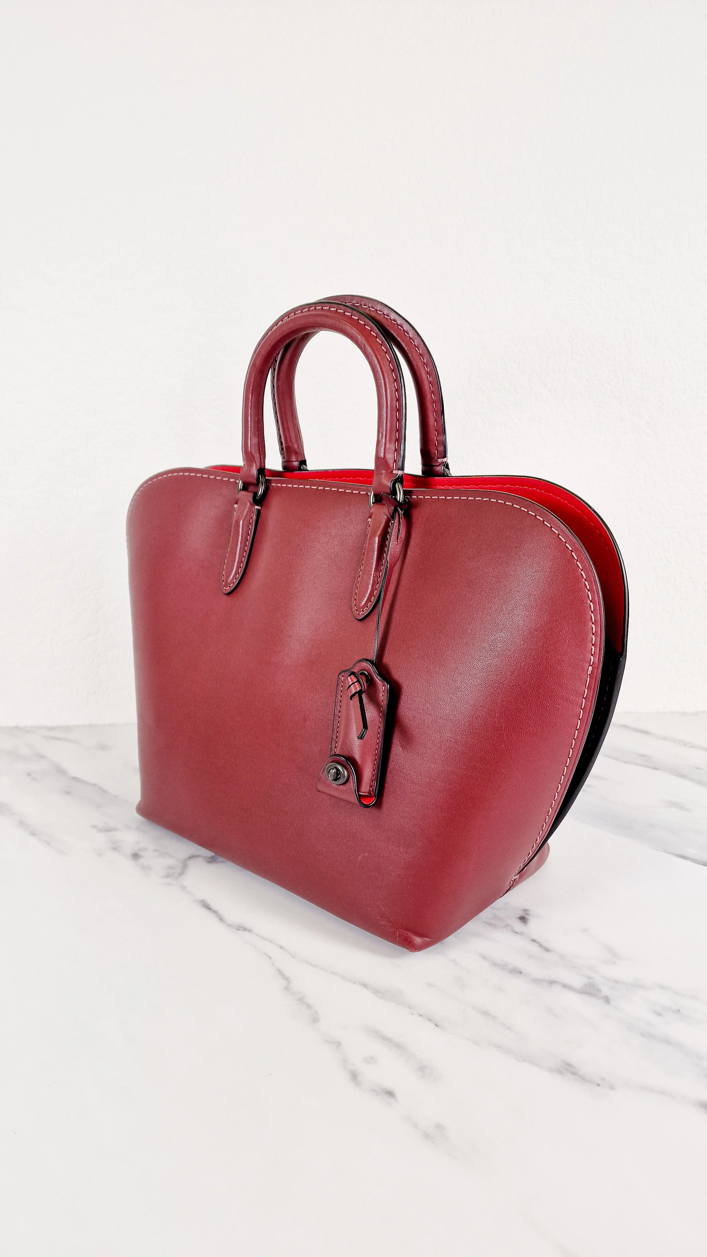 Coach 1941 Dakotah Satchel in Burgundy Red Smooth Leather - Handbag Crossbody Bag - Coach 59132 - Image 2