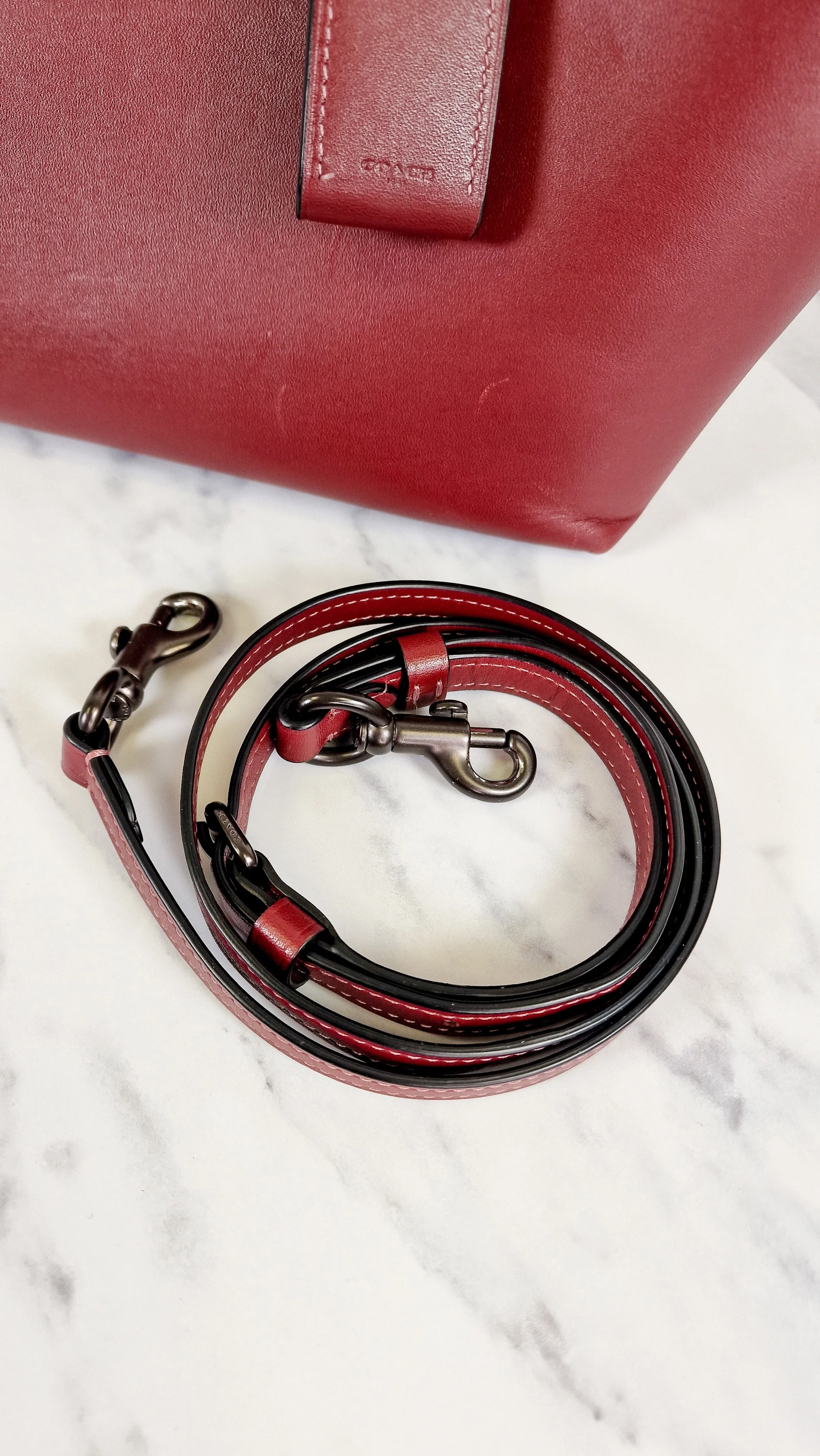 Coach 1941 Dakotah Satchel in Burgundy Red Smooth Leather - Handbag Crossbody Bag - Coach 59132 - Image 22