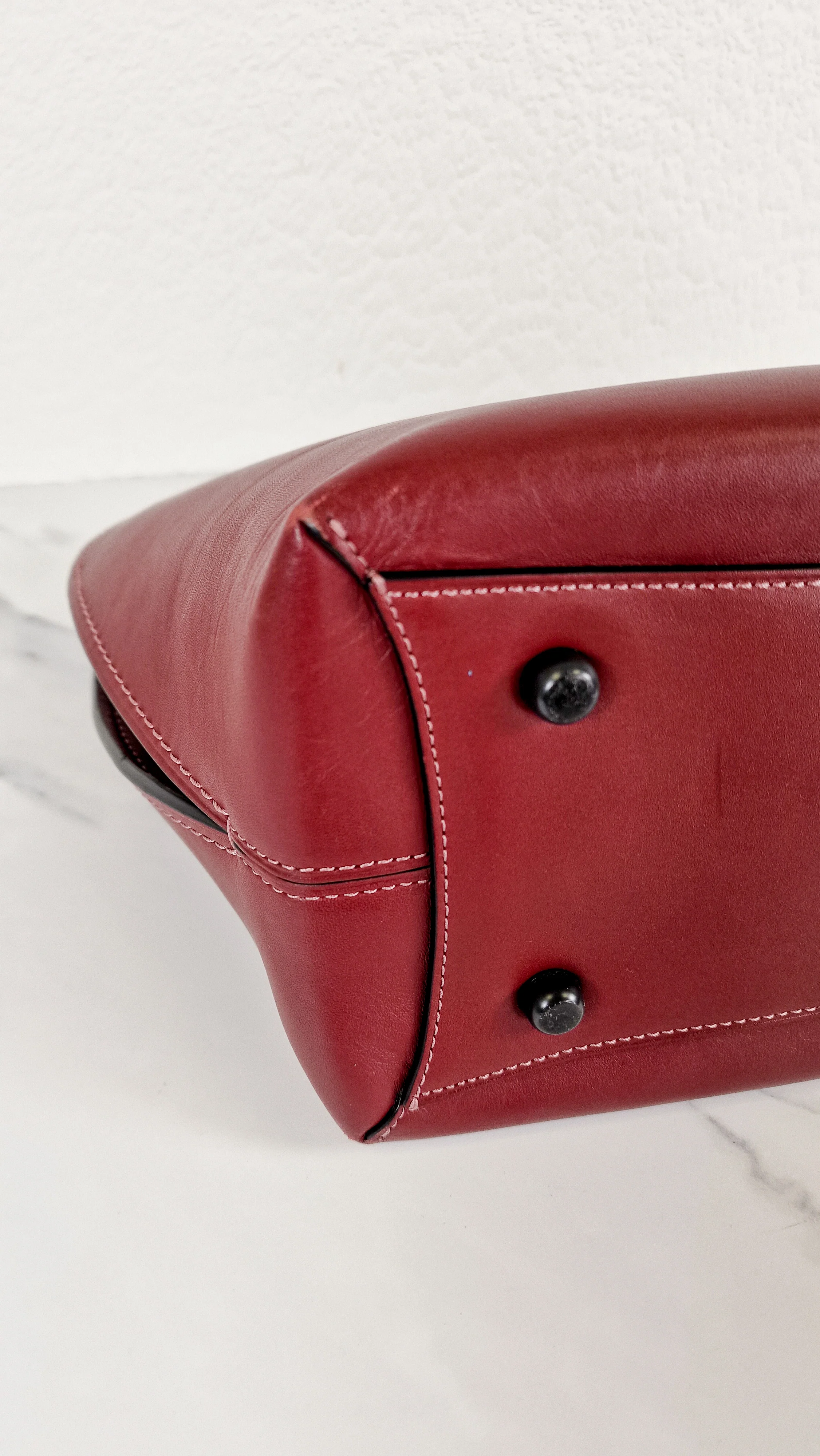 Coach 1941 Dakotah Satchel in Burgundy Red Smooth Leather - Handbag Crossbody Bag - Coach 59132 - Image 8