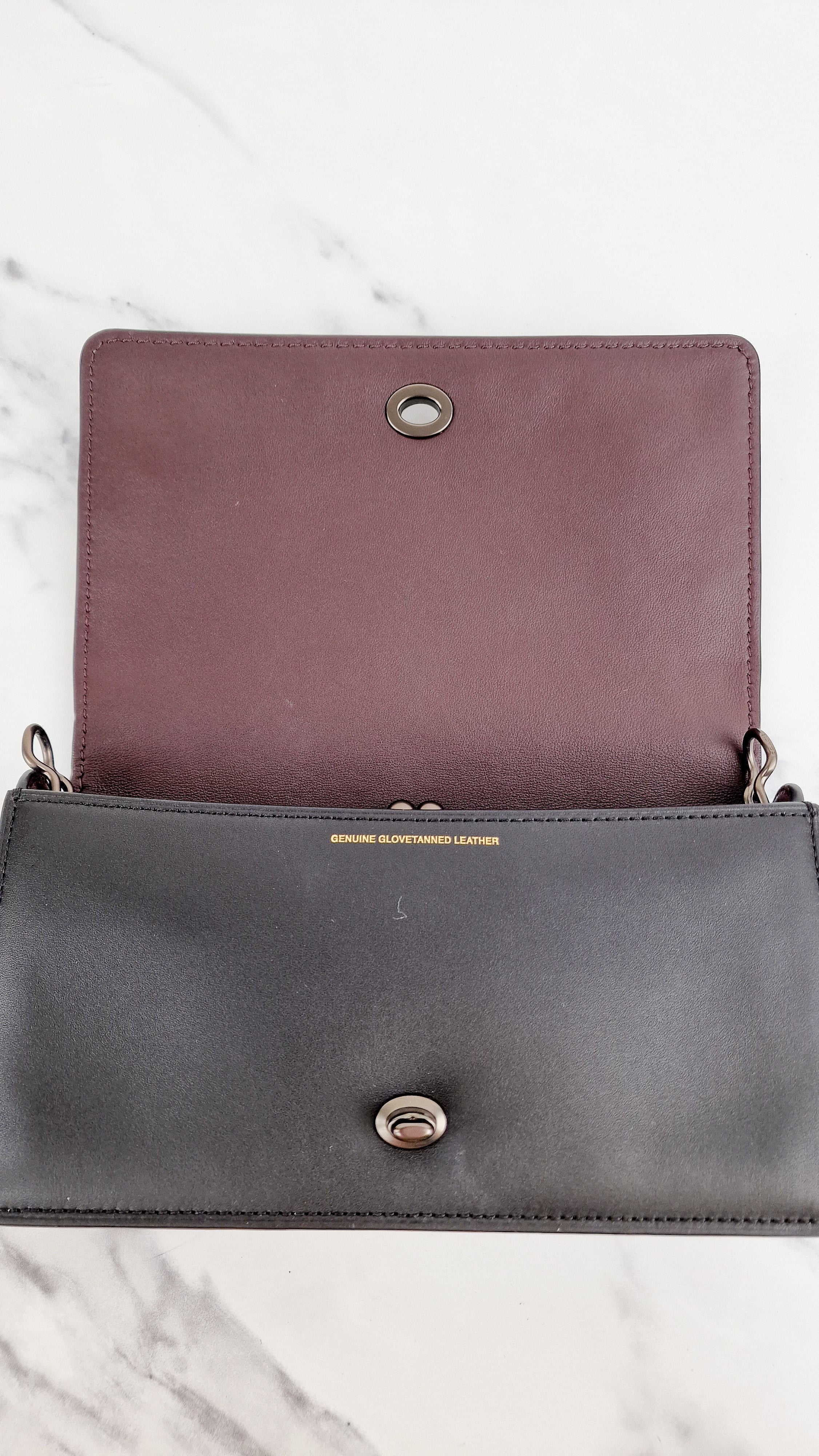 Coach 1941 Dinky Black with Crystal Bow Embellishment - Smooth Leather Crossbody Bag - Coach 38646 - Image 15
