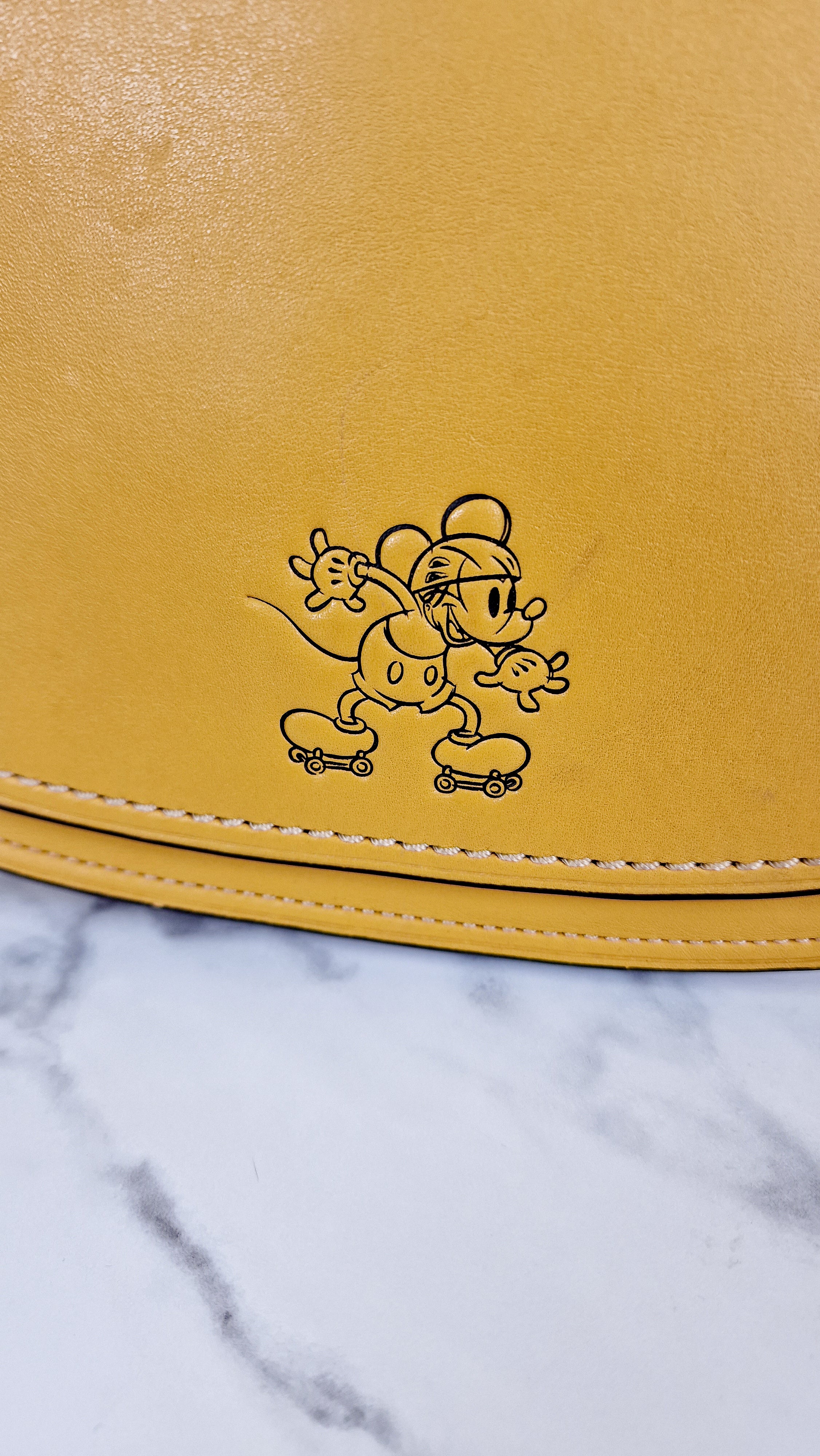Disney X Coach 1941 Saddle Bag 23 with Mickey Mouse on Roller Skates in Flax Yellow Smooth Leather Crossbody Bag LIMITED EDITION - Coach 38421 - Image 3