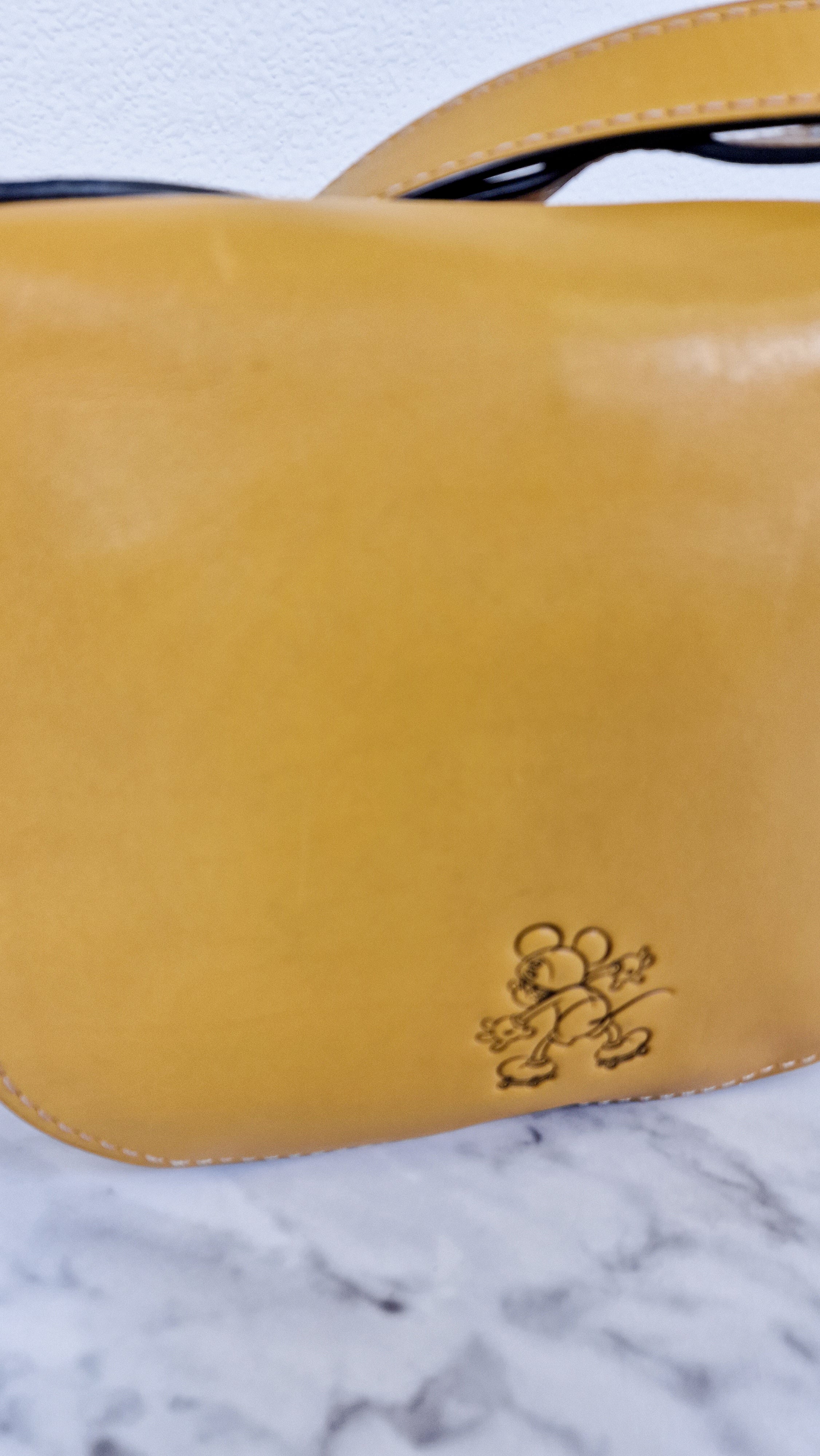 Disney X Coach 1941 Saddle Bag 23 with Mickey Mouse on Roller Skates in Flax Yellow Smooth Leather Crossbody Bag LIMITED EDITION - Coach 38421 - Image 9