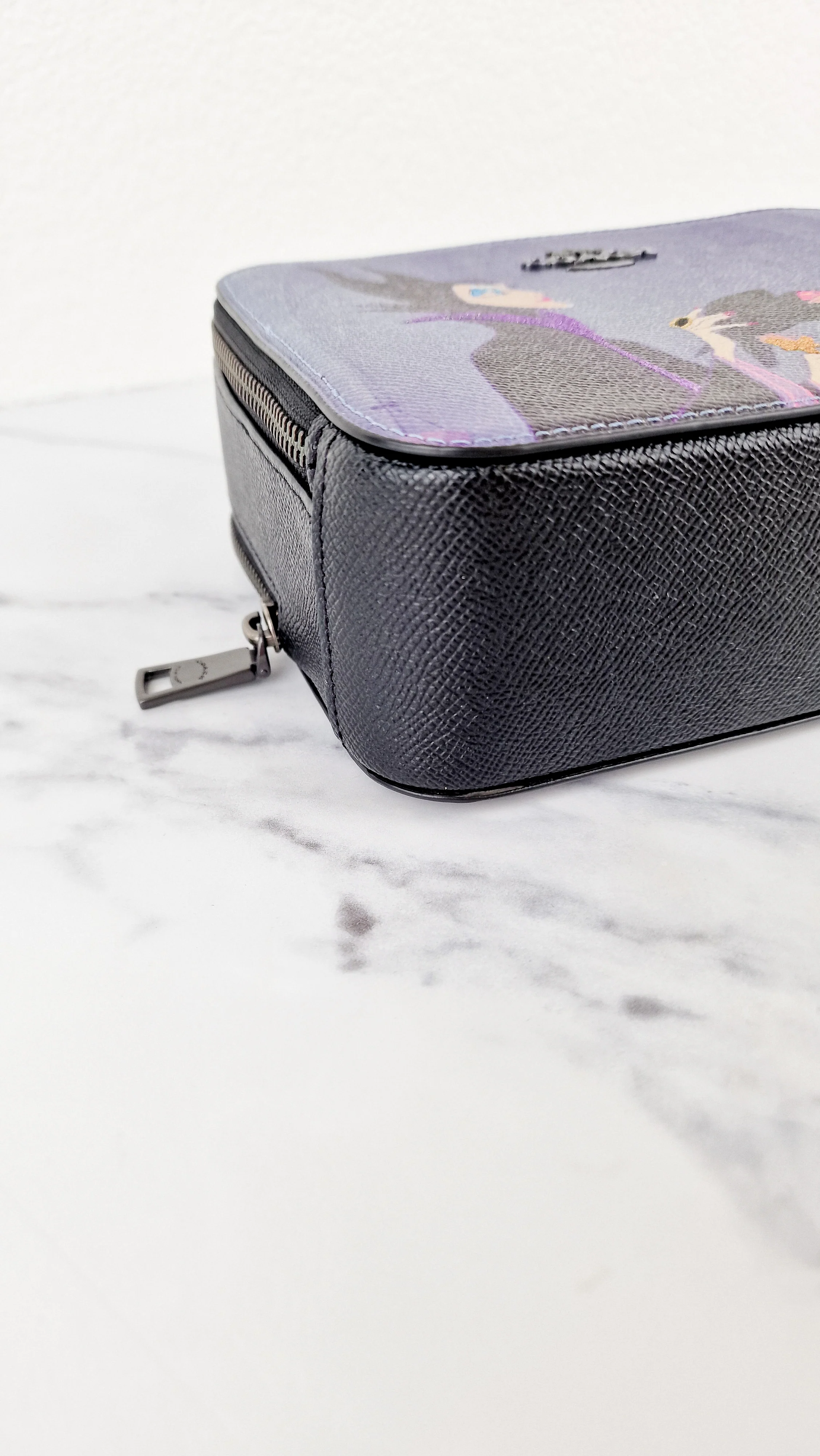Disney x Coach Box Crossbody With Maleficent Motif Lunchbox Bag Purple Leather Villains - Coach CC376 - Image 16