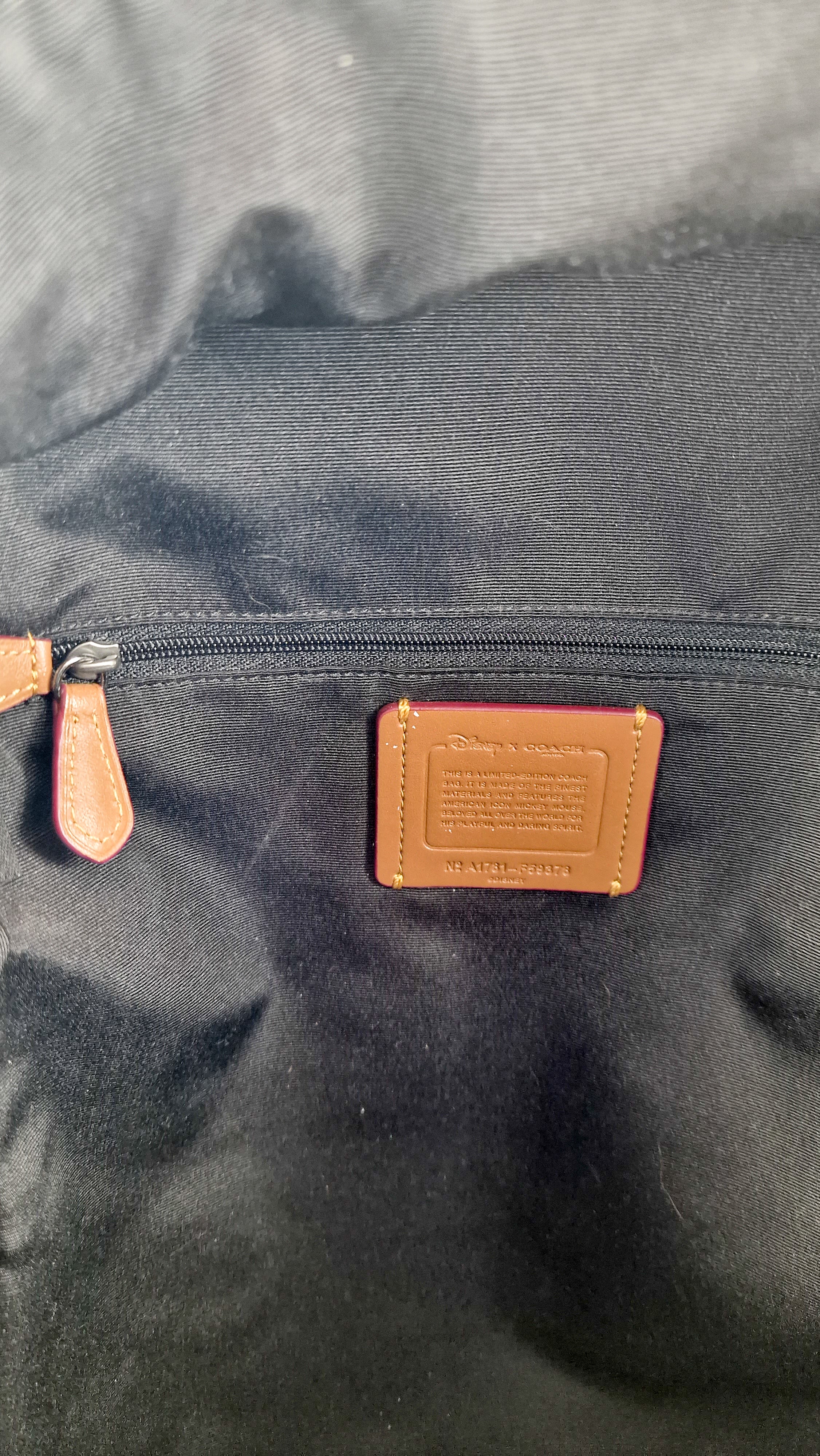 Disney x Coach Mickey Mouse Charlie Backpack in Black Smooth Leather Bag - Coach F59378 - Image 15