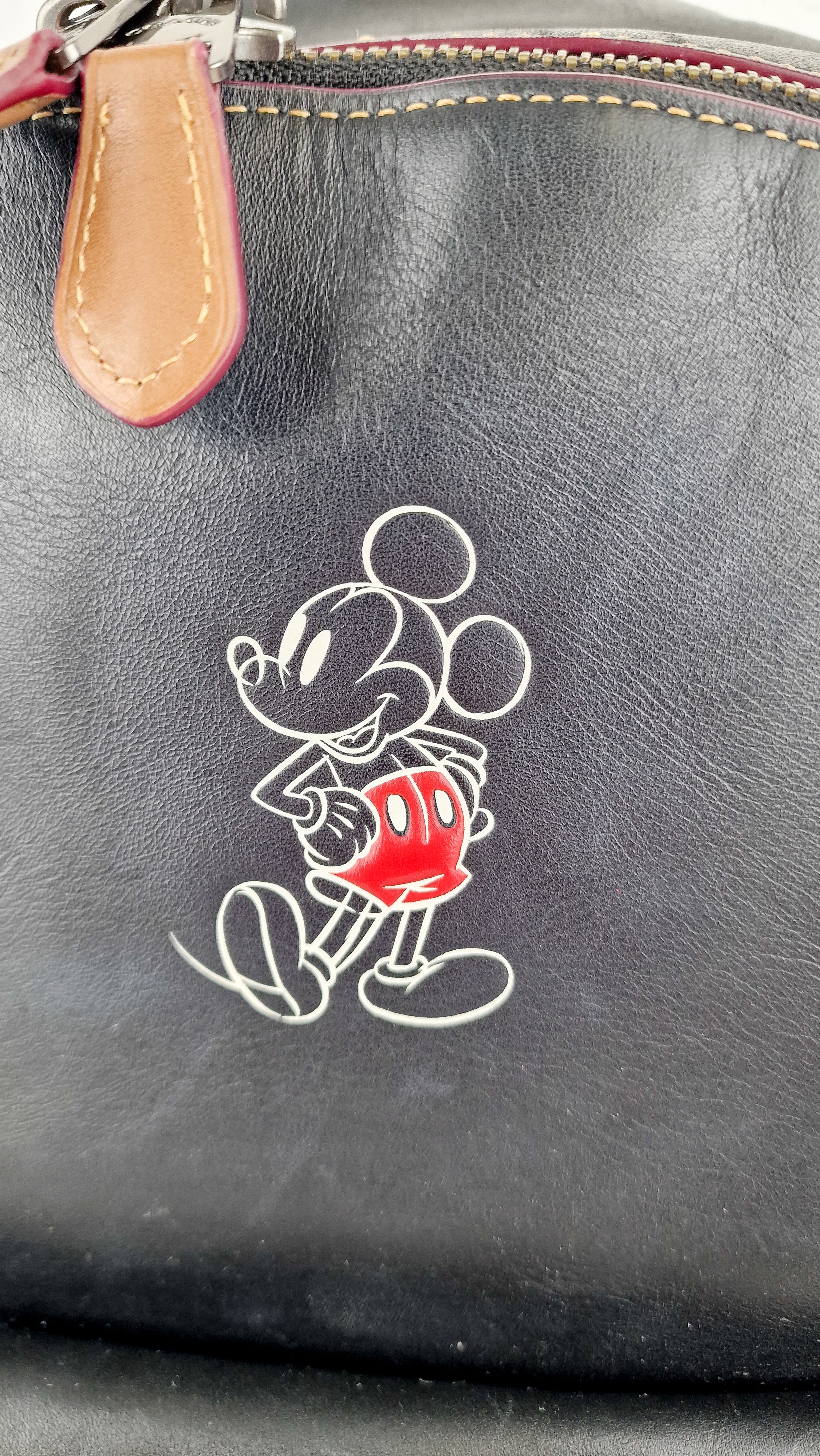 Disney x Coach Mickey Mouse Charlie Backpack in Black Smooth Leather Bag - Coach F59378 - Image 2