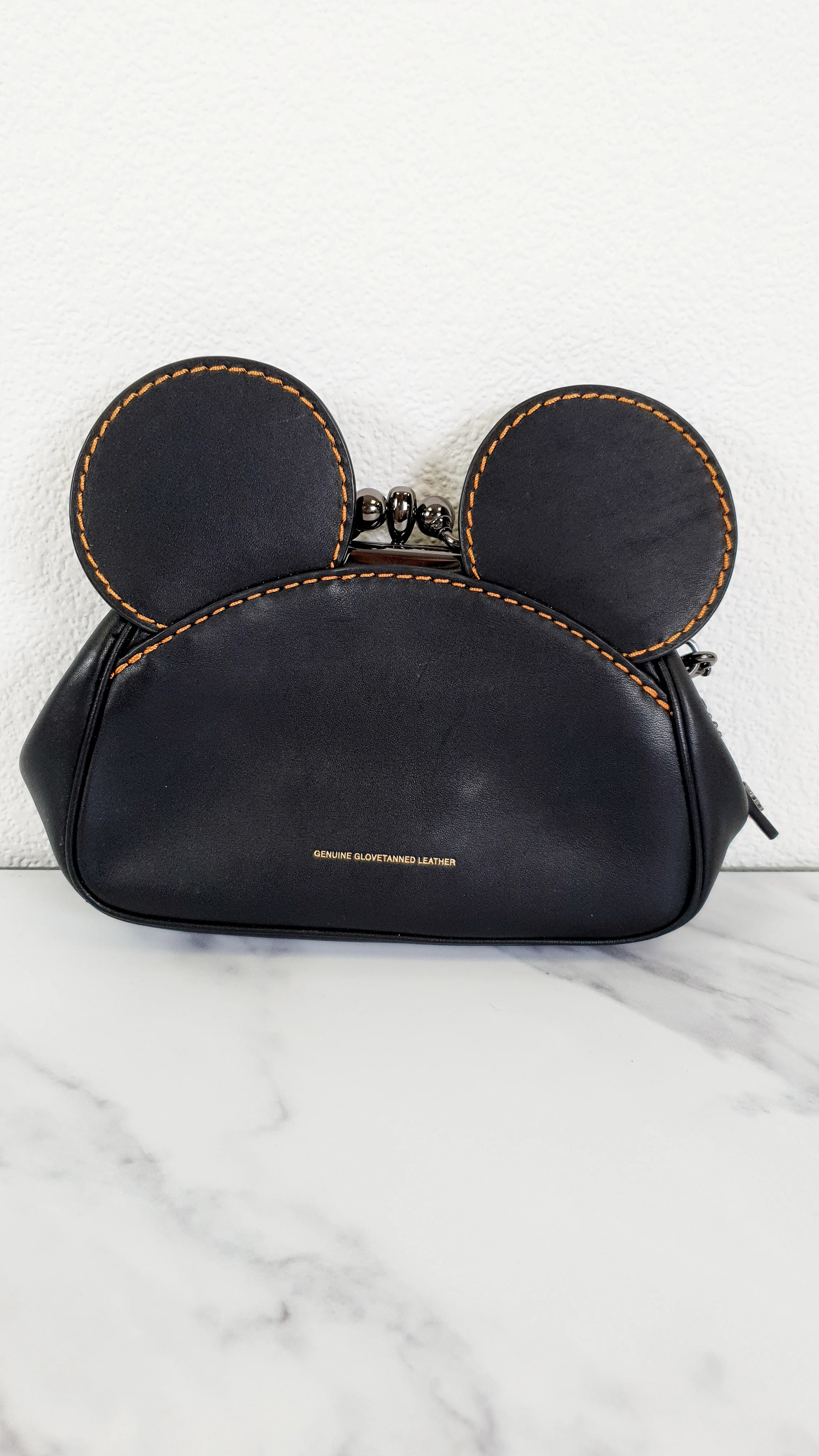 Disney x Coach Mickey Ears Clutch Wristlet in Black Glovetanned Leather - Coach 65794 - Image 5