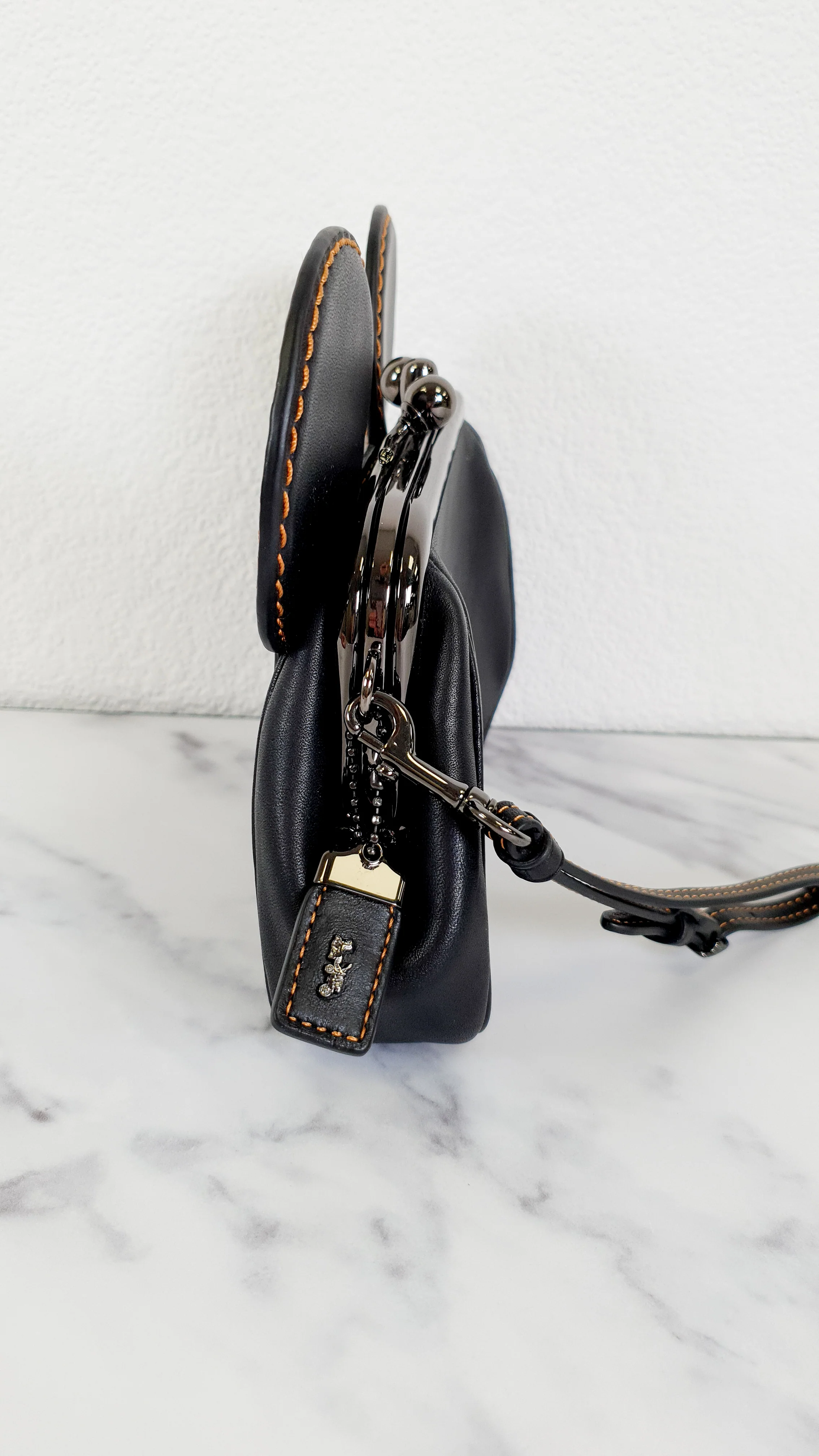 Disney x Coach Mickey Ears Clutch Wristlet in Black Glovetanned Leather - Coach 65794 - Image 7