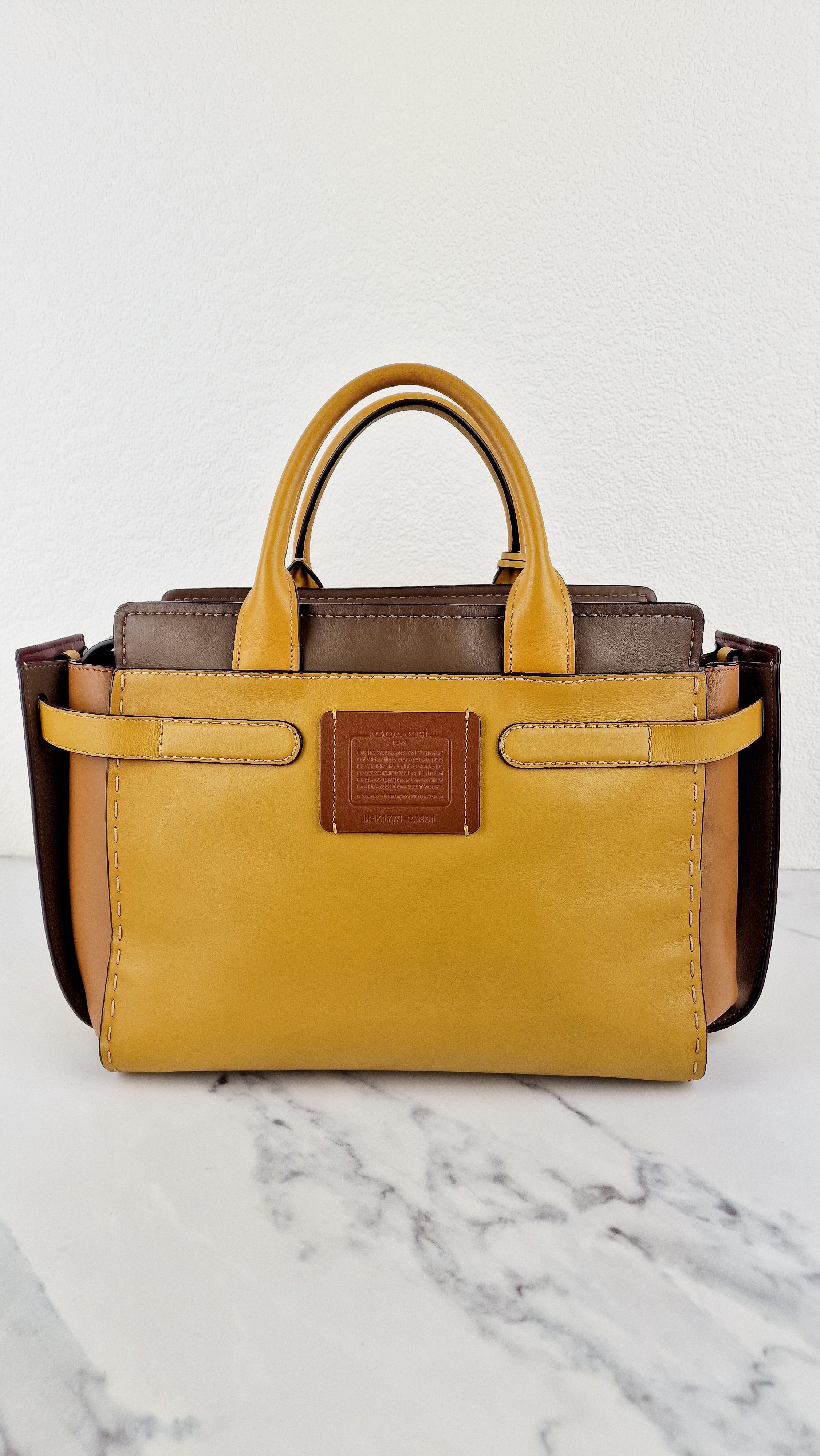 Coach 1941 Double Swagger Flax Yellow Handbag C Chain Strap Leather Bag - Coach 25831 - Image 10