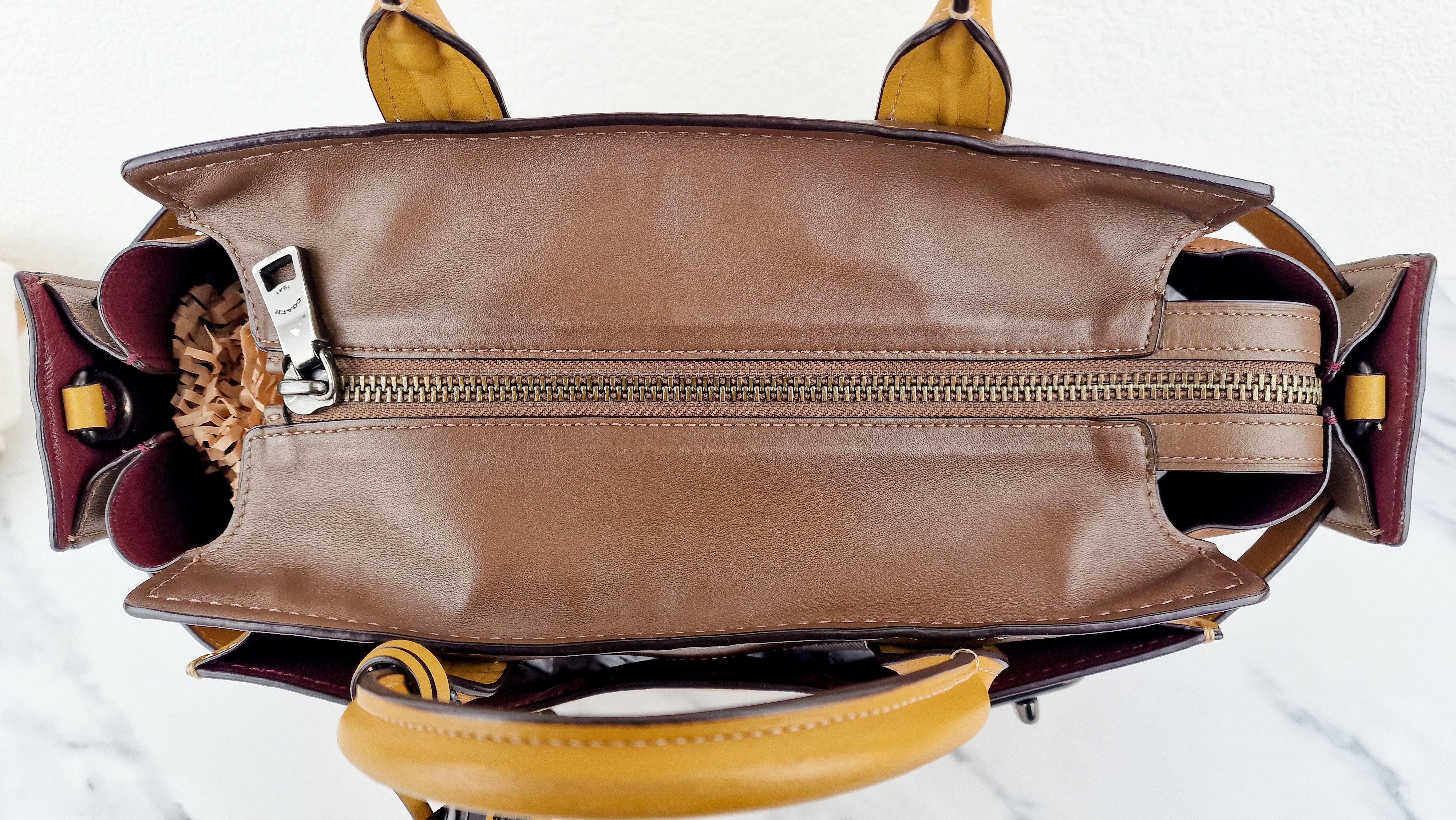 Coach 1941 Double Swagger Flax Yellow Handbag C Chain Strap Leather Bag - Coach 25831 - Image 22