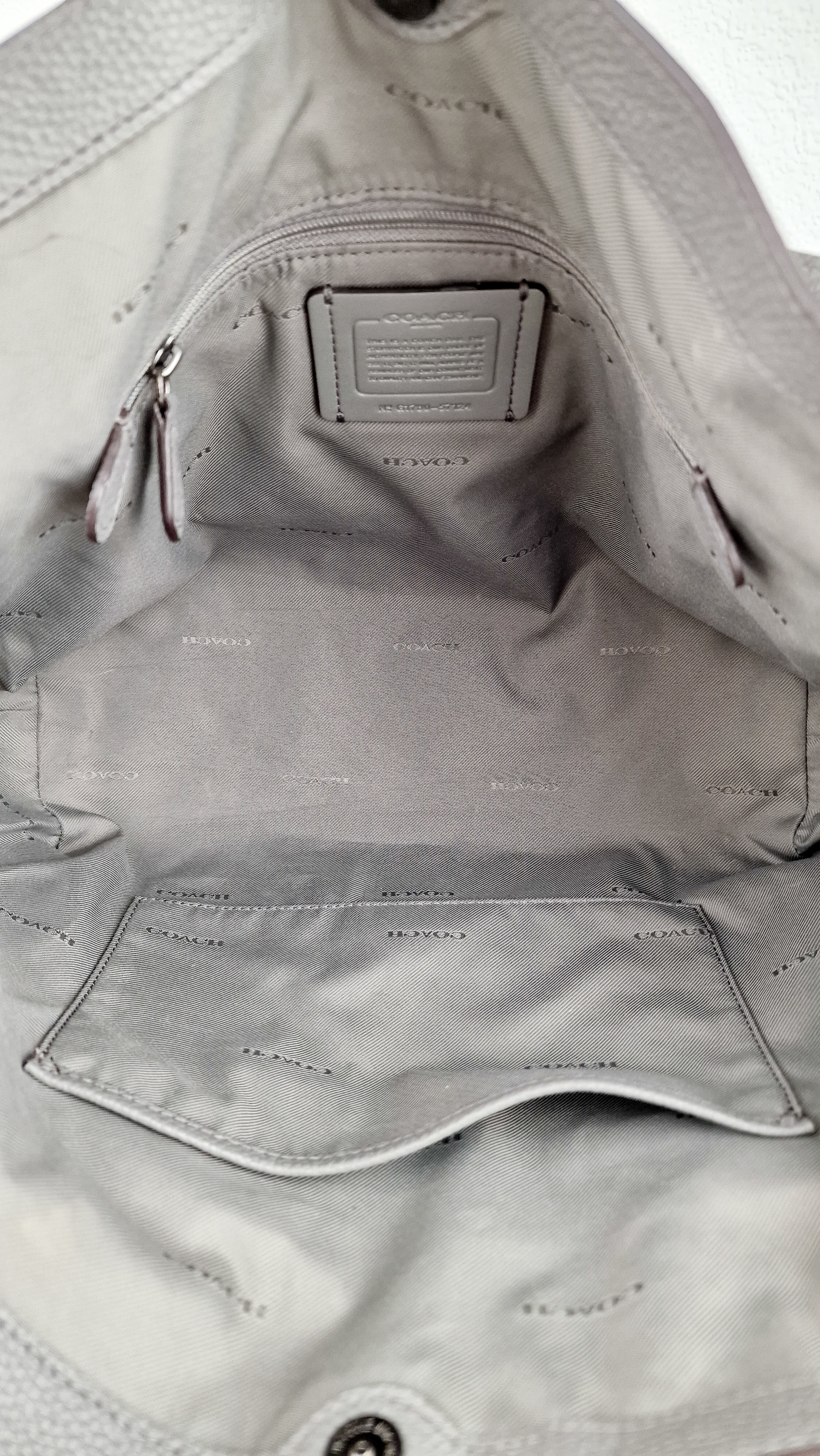 Coach Edie Shoulder Bag 28 in Grey Pebble Leather - Handbag Coach 57124 - Image 12