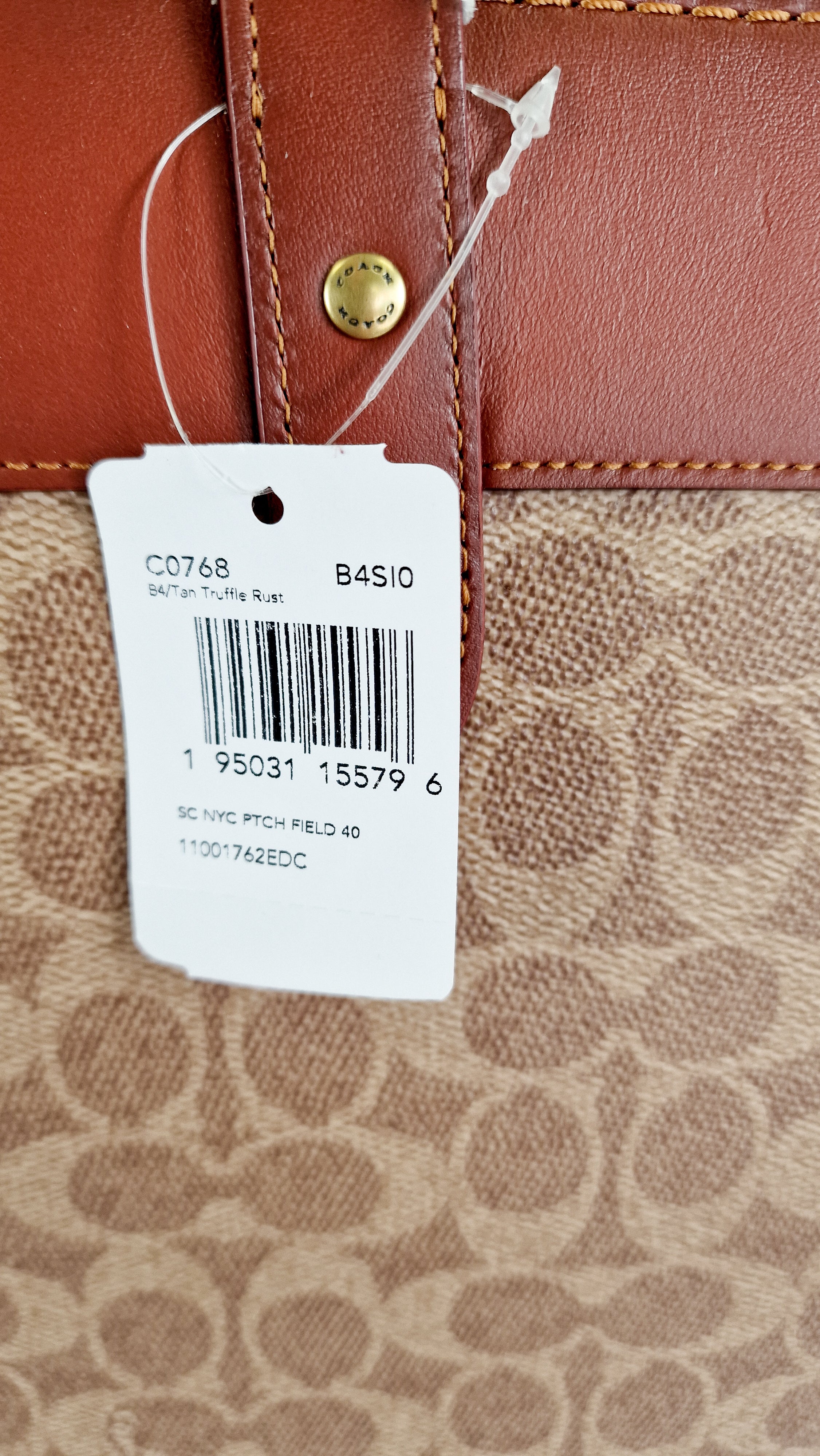Field Tote 40 in Signature Canvas with Souvenir Patches and Pins Empire State Rexy - Tan Rust Saddle Brown Shoulder Bag Crossbody - Coach C0768 - Image 10