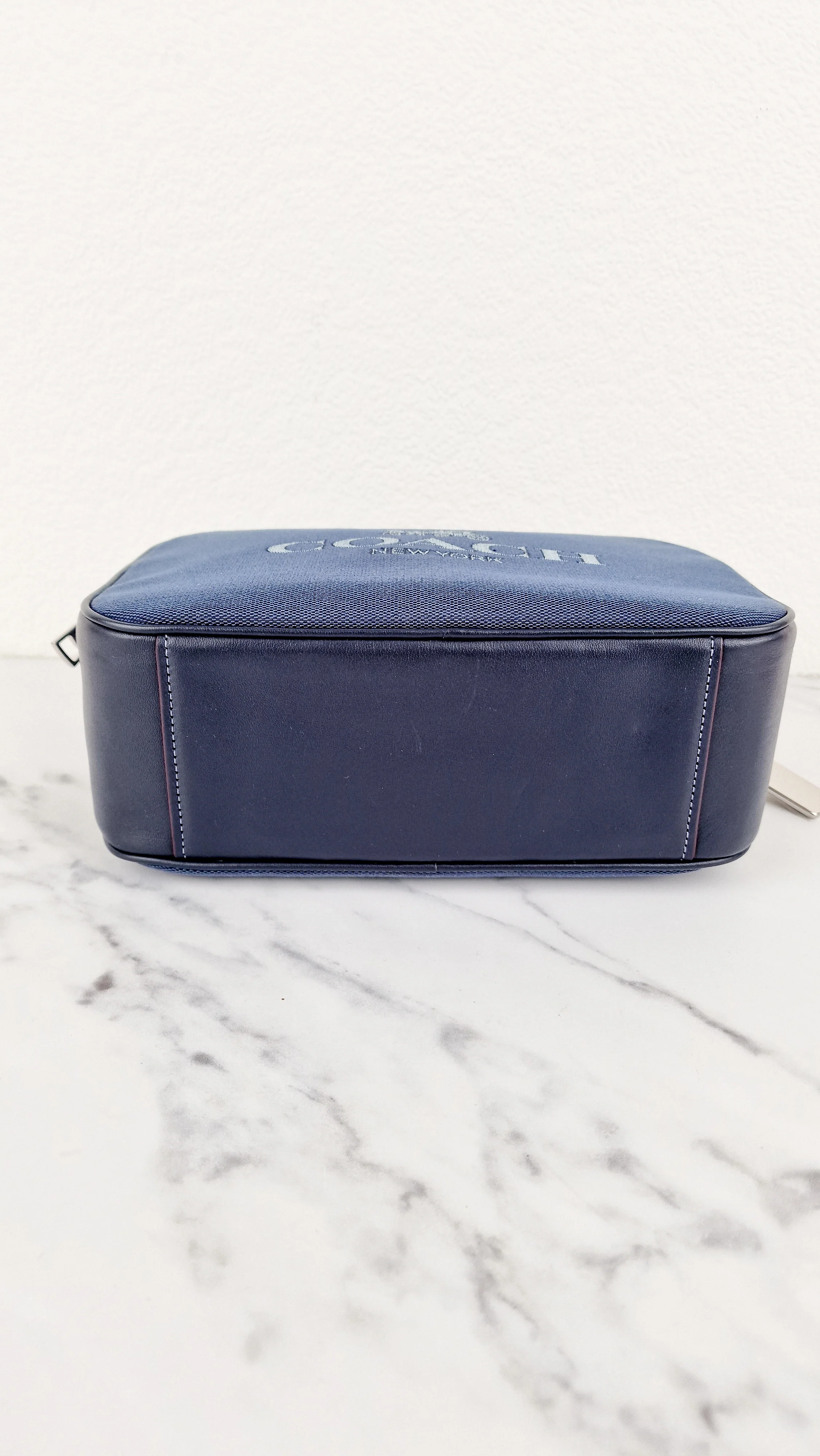 Coach Jes Crossbody Camera Bag in Denim & Navy Blue Leather - Coach 6519 - Image 7