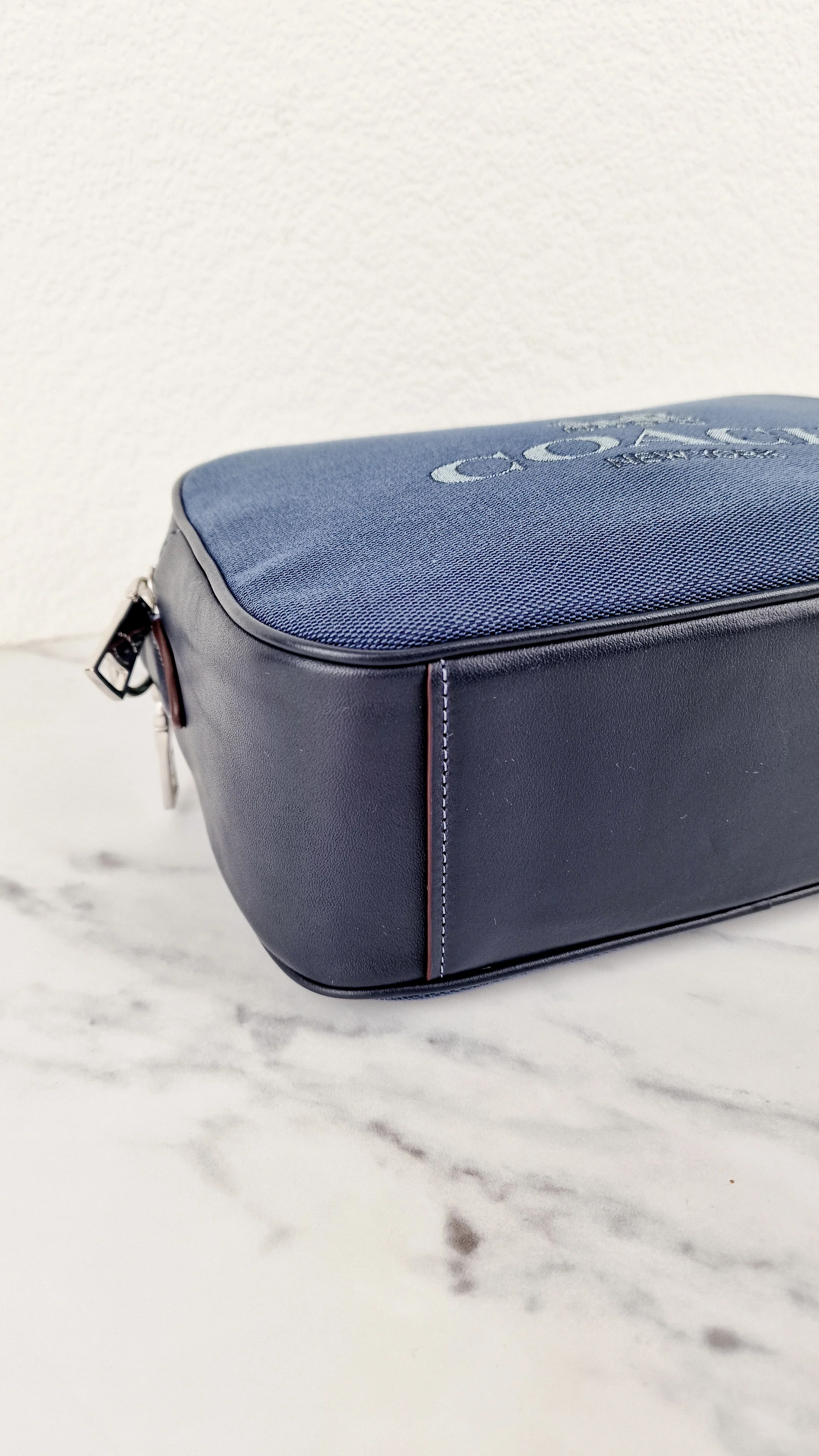Coach Jes Crossbody Camera Bag in Denim & Navy Blue Leather - Coach 6519 - Image 8