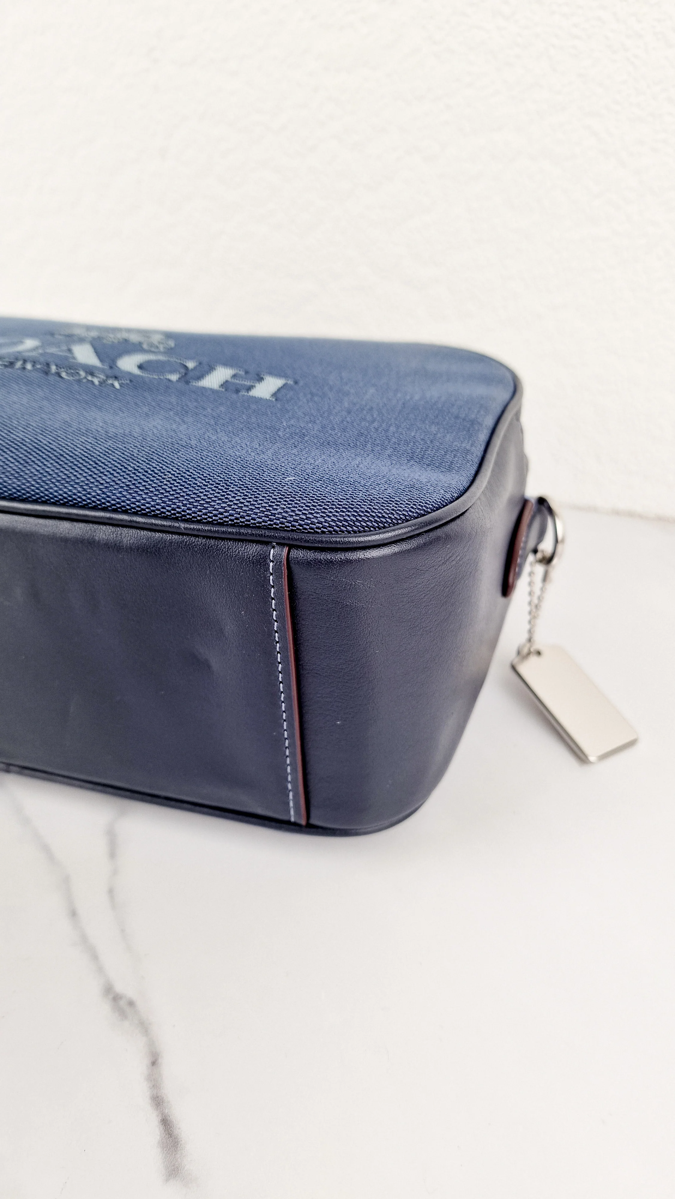 Coach Jes Crossbody Camera Bag in Denim & Navy Blue Leather - Coach 6519 - Image 9