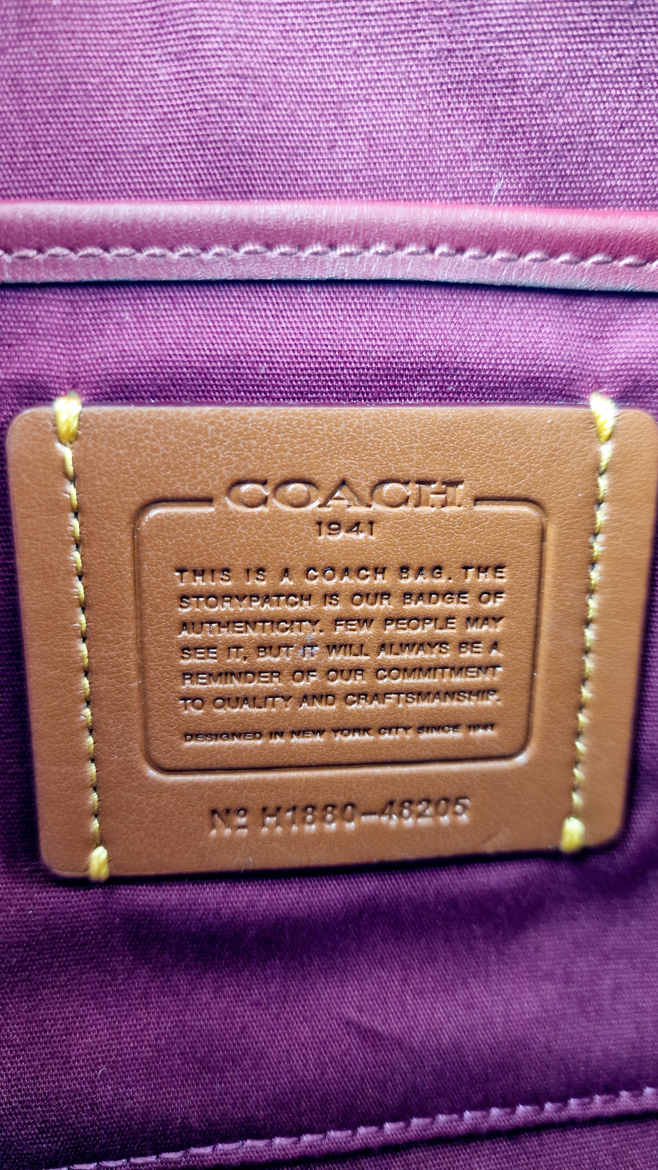 Coach Joni Crossbody in Signature Jacquard & Burgundy Leather with Pyramid Rivets Bag - Coach 48205 - Image 24