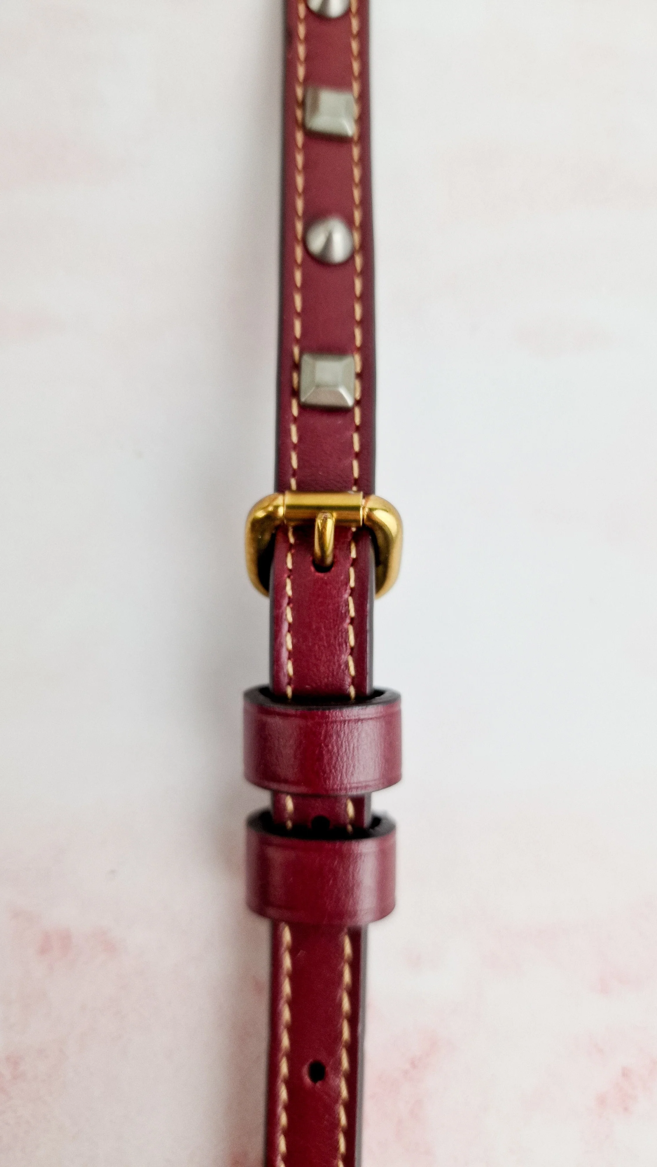 Coach Joni Crossbody in Signature Jacquard & Burgundy Leather with Pyramid Rivets Bag - Coach 48205 - Image 26
