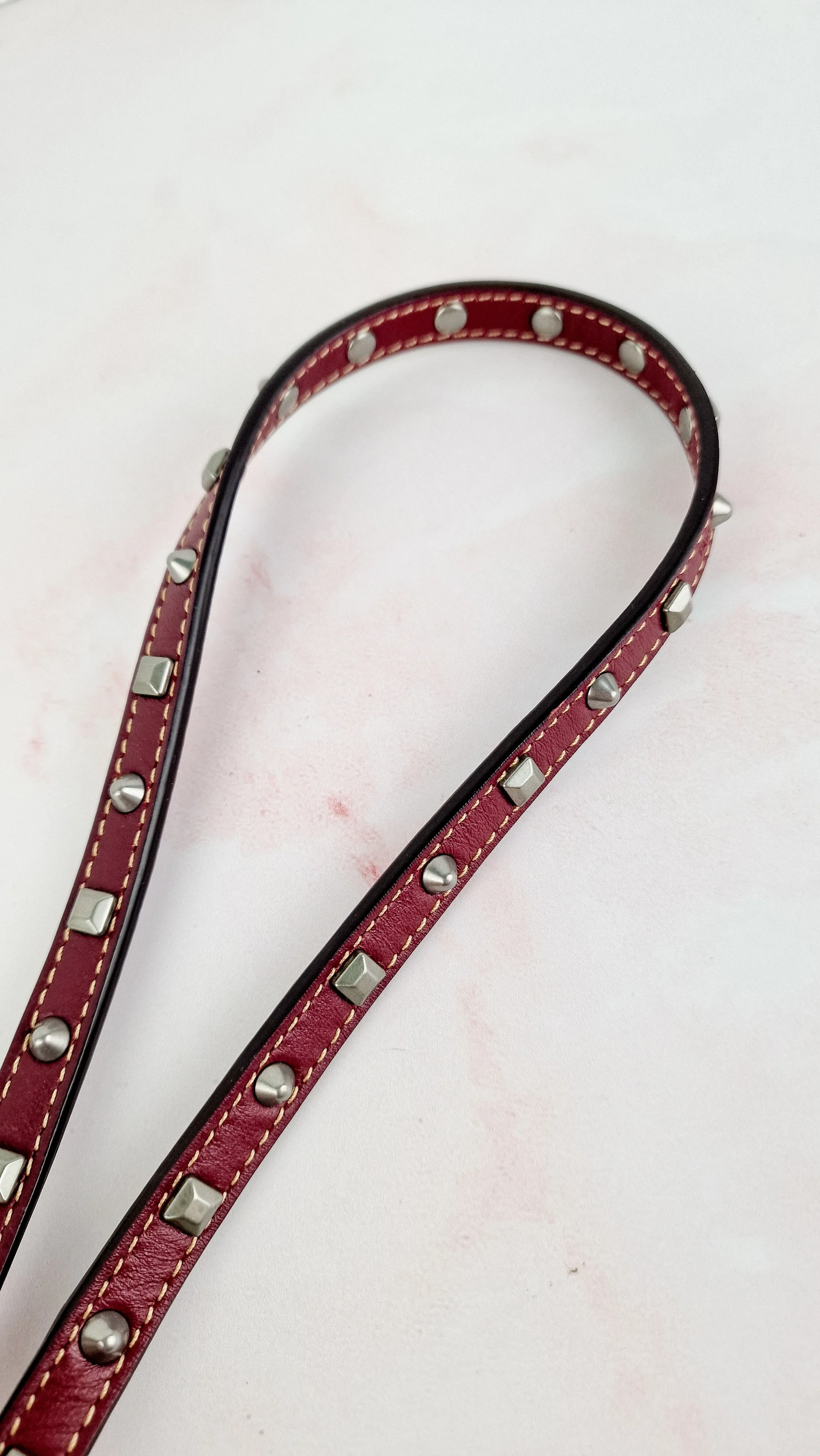 Coach Joni Crossbody in Signature Jacquard & Burgundy Leather with Pyramid Rivets Bag - Coach 48205 - Image 27