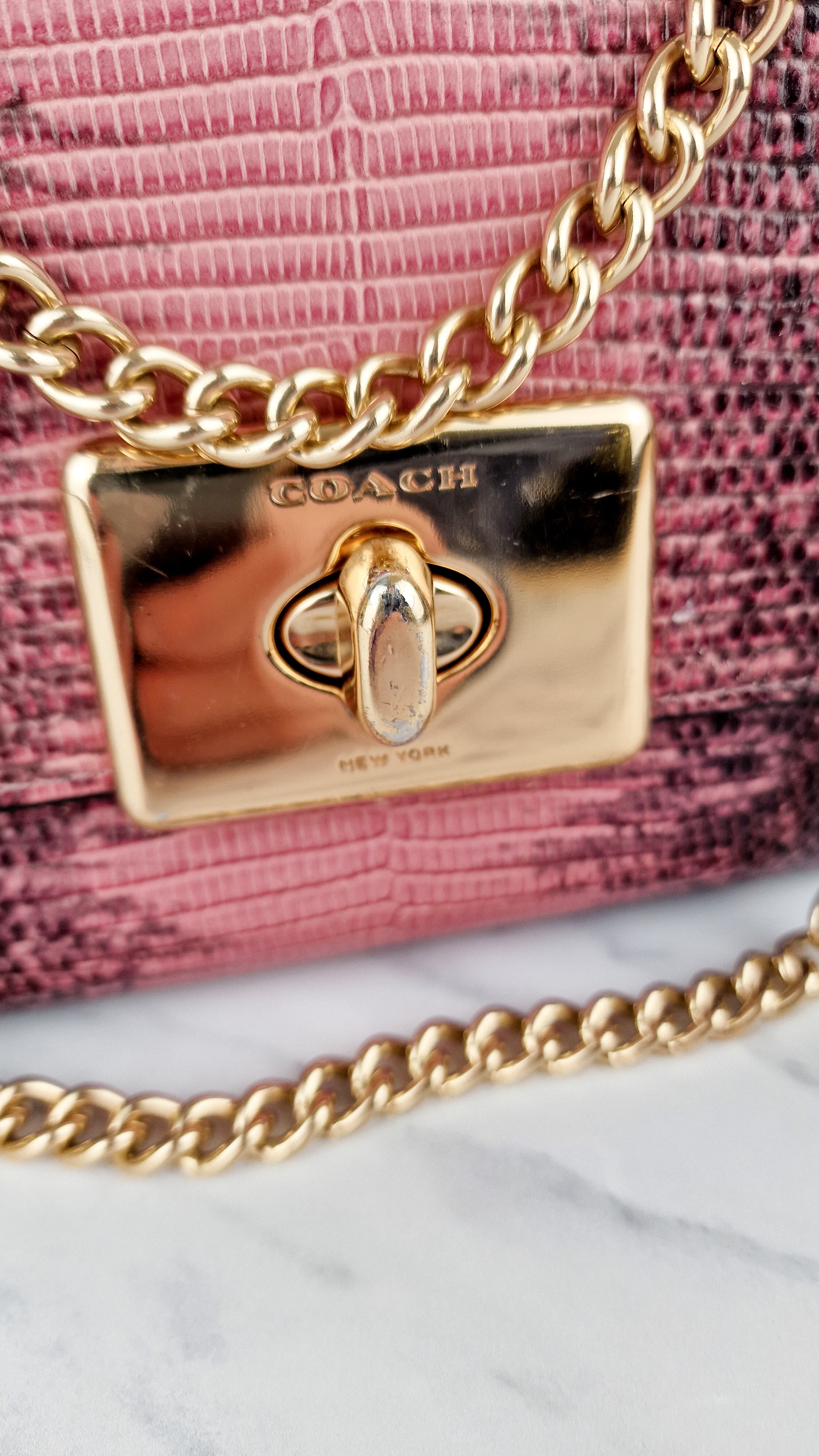 Coach Cassidy Crossbody Bag in Pink Lizard Embossed Leather - Coach F72669 - Image 3