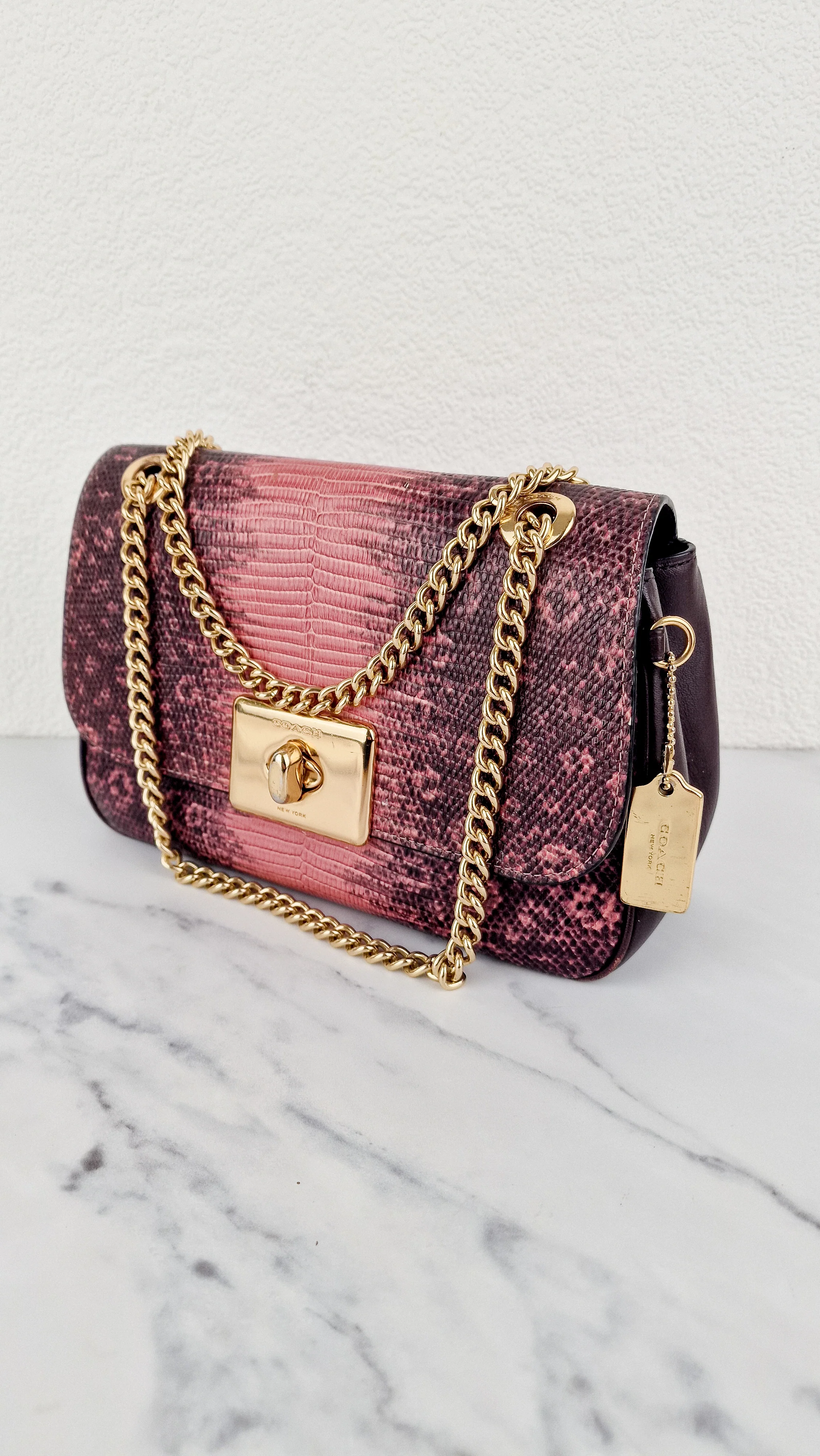 Coach Cassidy Crossbody Bag in Pink Lizard Embossed Leather - Coach F72669 - Image 6