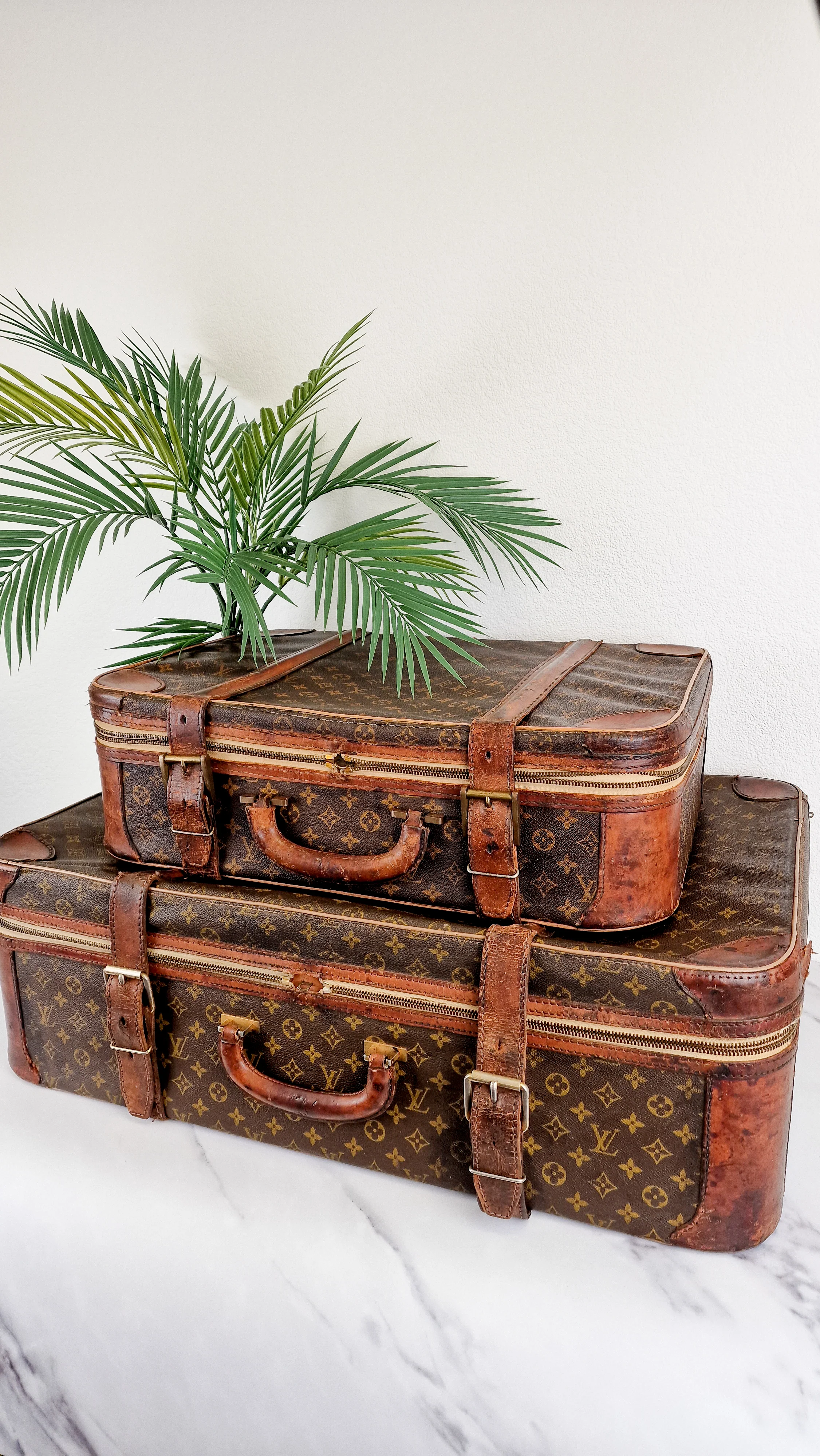 Louis Vuitton Monogram Suitcases Vintage Luggage Set CELEBRITY OWNED Travel Set - Image 3
