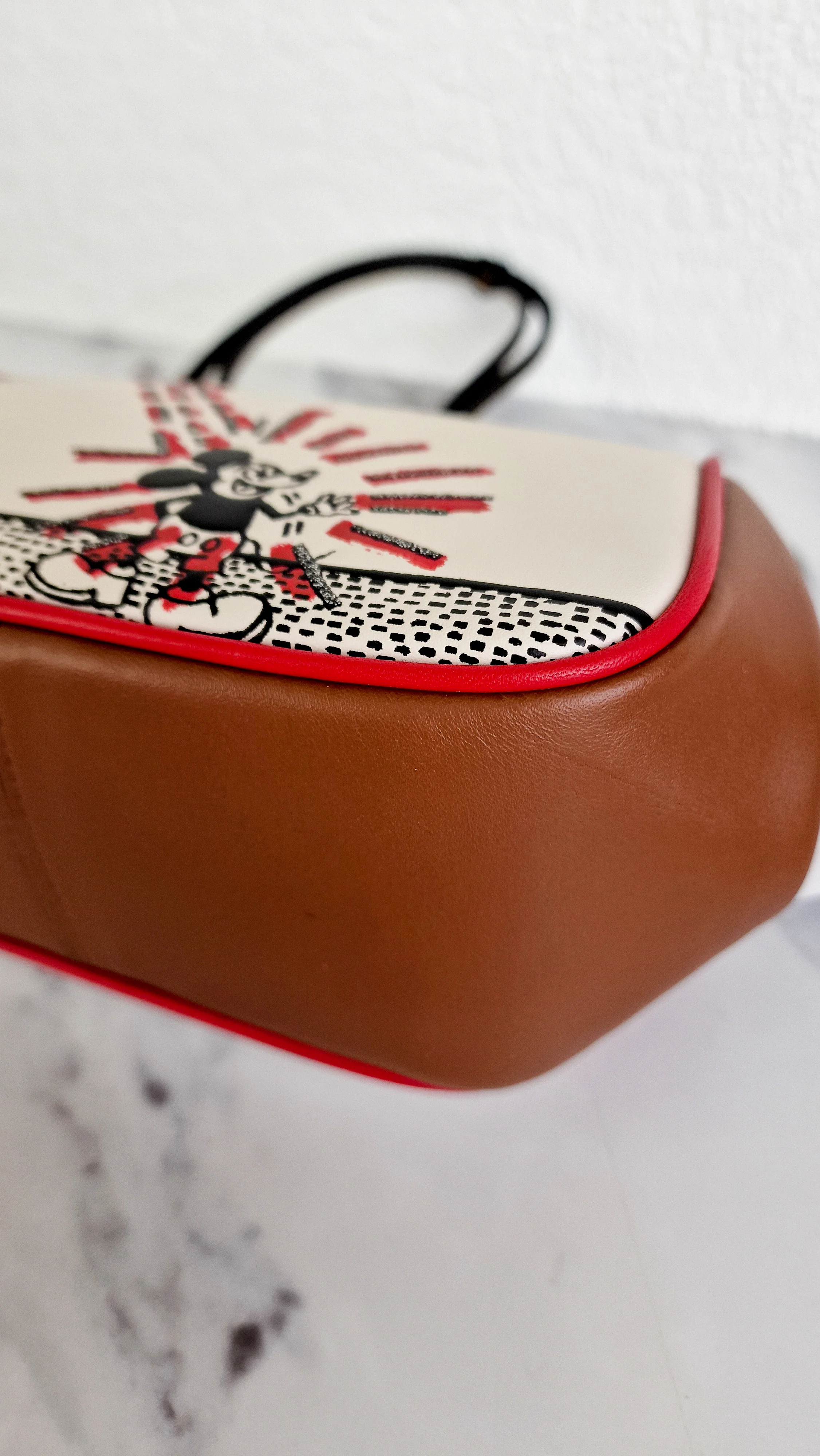 Disney x Coach x Keith Haring Mickey Mouse Kisslock Bag in Smooth Leather With Mickey Mouse and Spaceship Pop Art - Crossbody Bag Handbag - Coach 4719 - Image 17