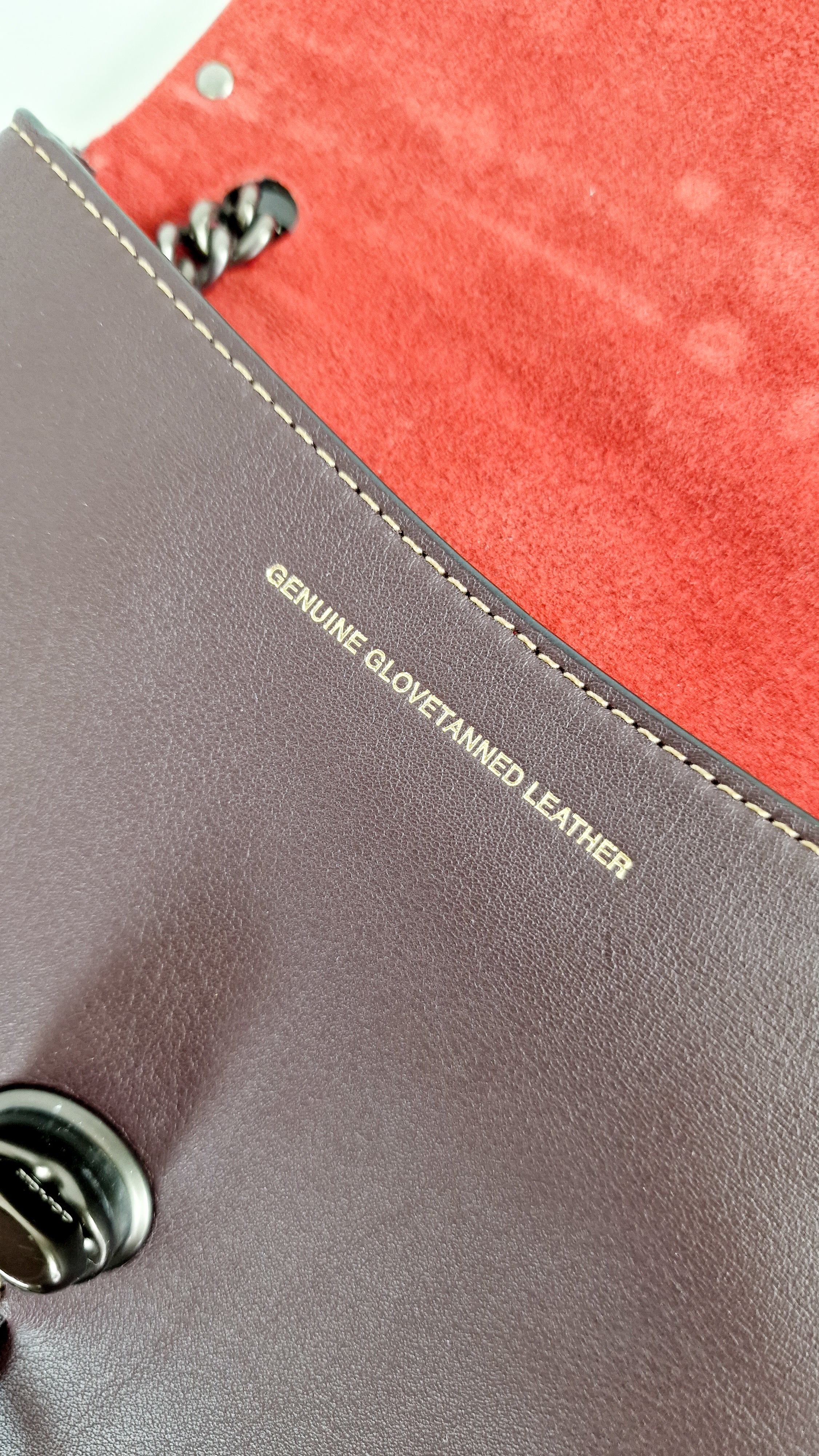 Coach 1941 Fringe Saddle Bag with Pyramid Rivets in Oxblood Smooth Leather & Ram Charm - Coach 48617 - Image 10