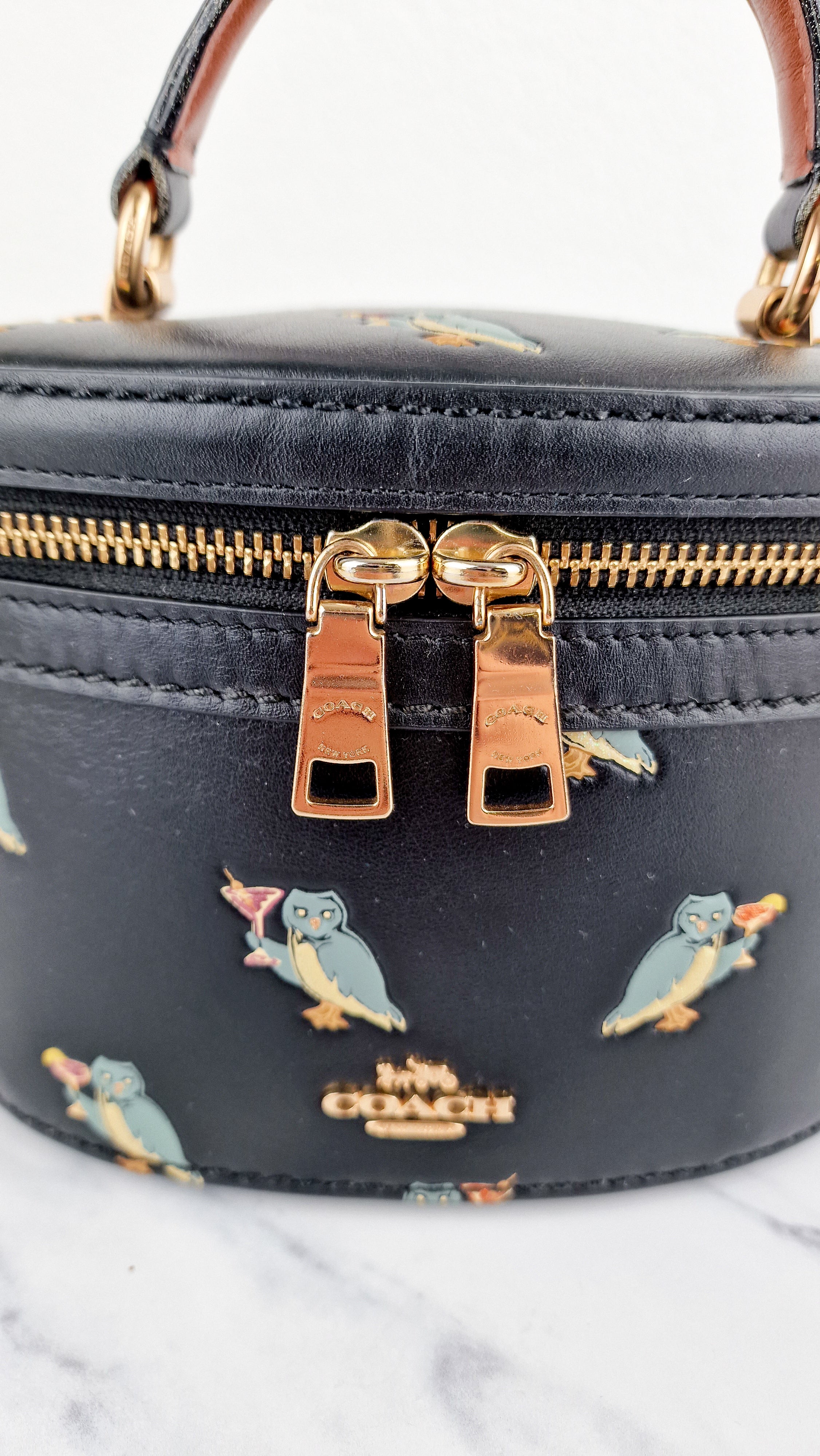 Coach Trail Bag With Party Owls in Black Smooth Leather Crossbody Bag - Coach 38603 - Image 2