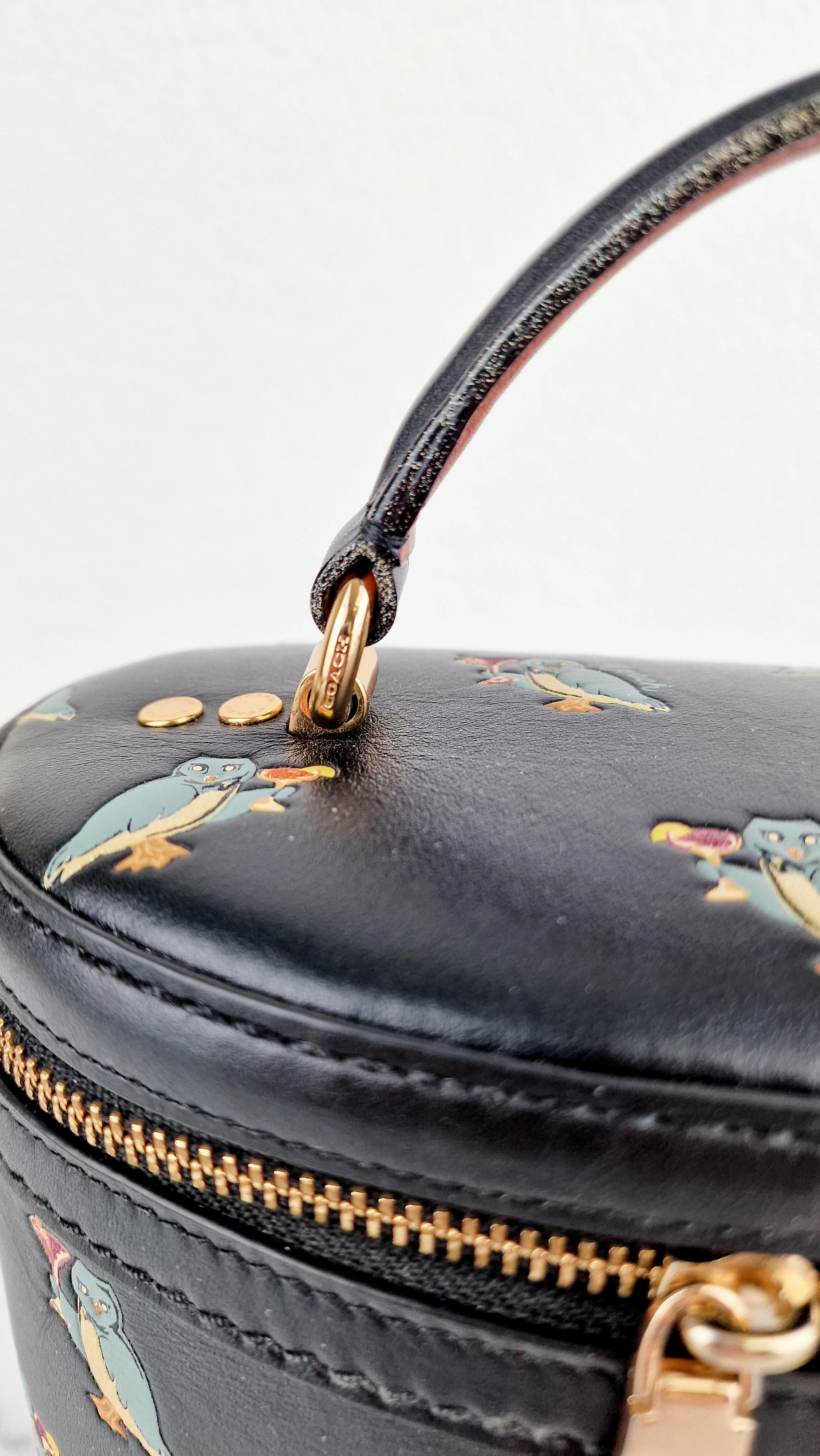 Coach Trail Bag With Party Owls in Black Smooth Leather Crossbody Bag - Coach 38603 - Image 3