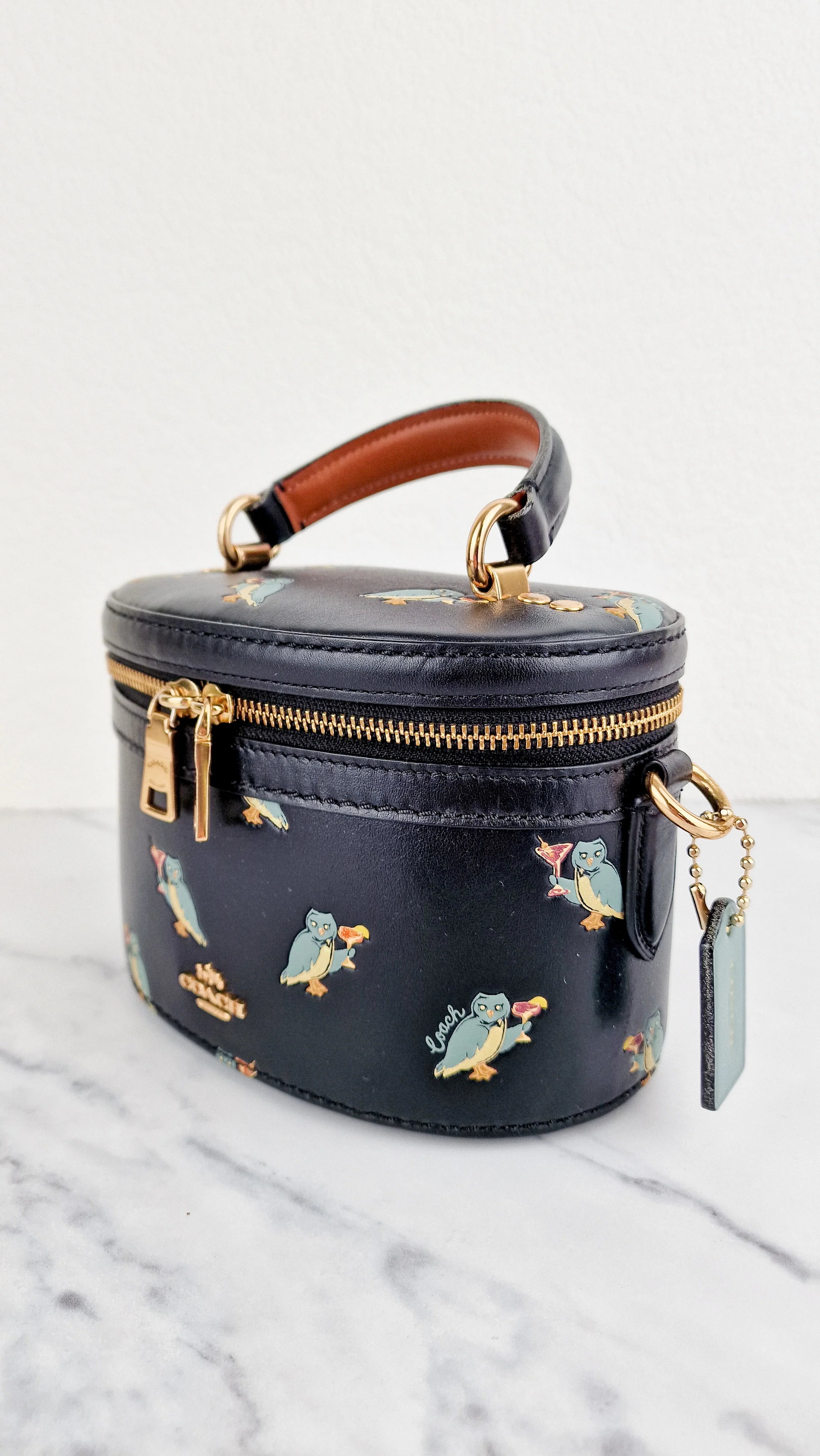 Coach Trail Bag With Party Owls in Black Smooth Leather Crossbody Bag - Coach 38603 - Image 4