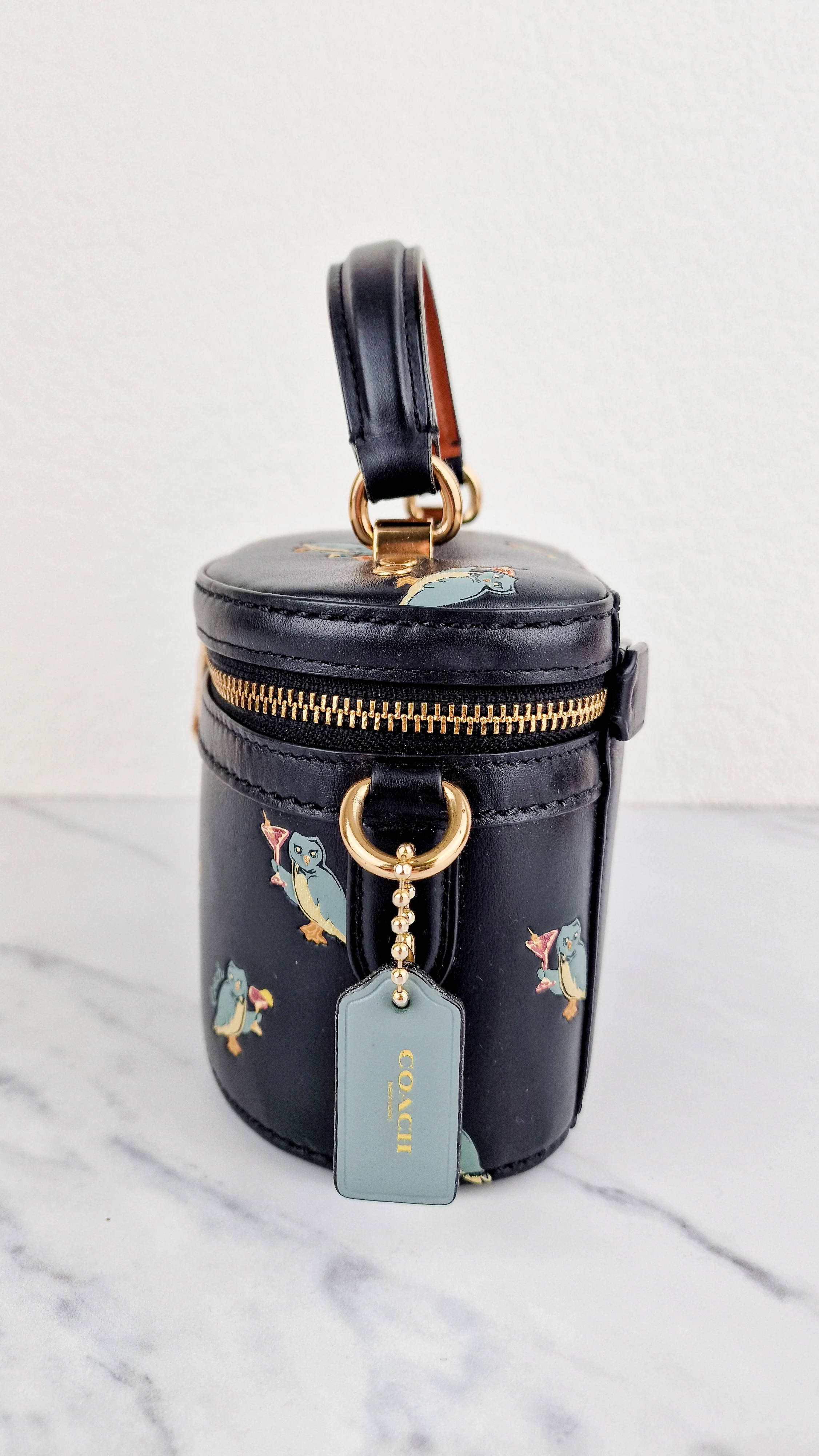 Coach Trail Bag With Party Owls in Black Smooth Leather Crossbody Bag - Coach 38603 - Image 5