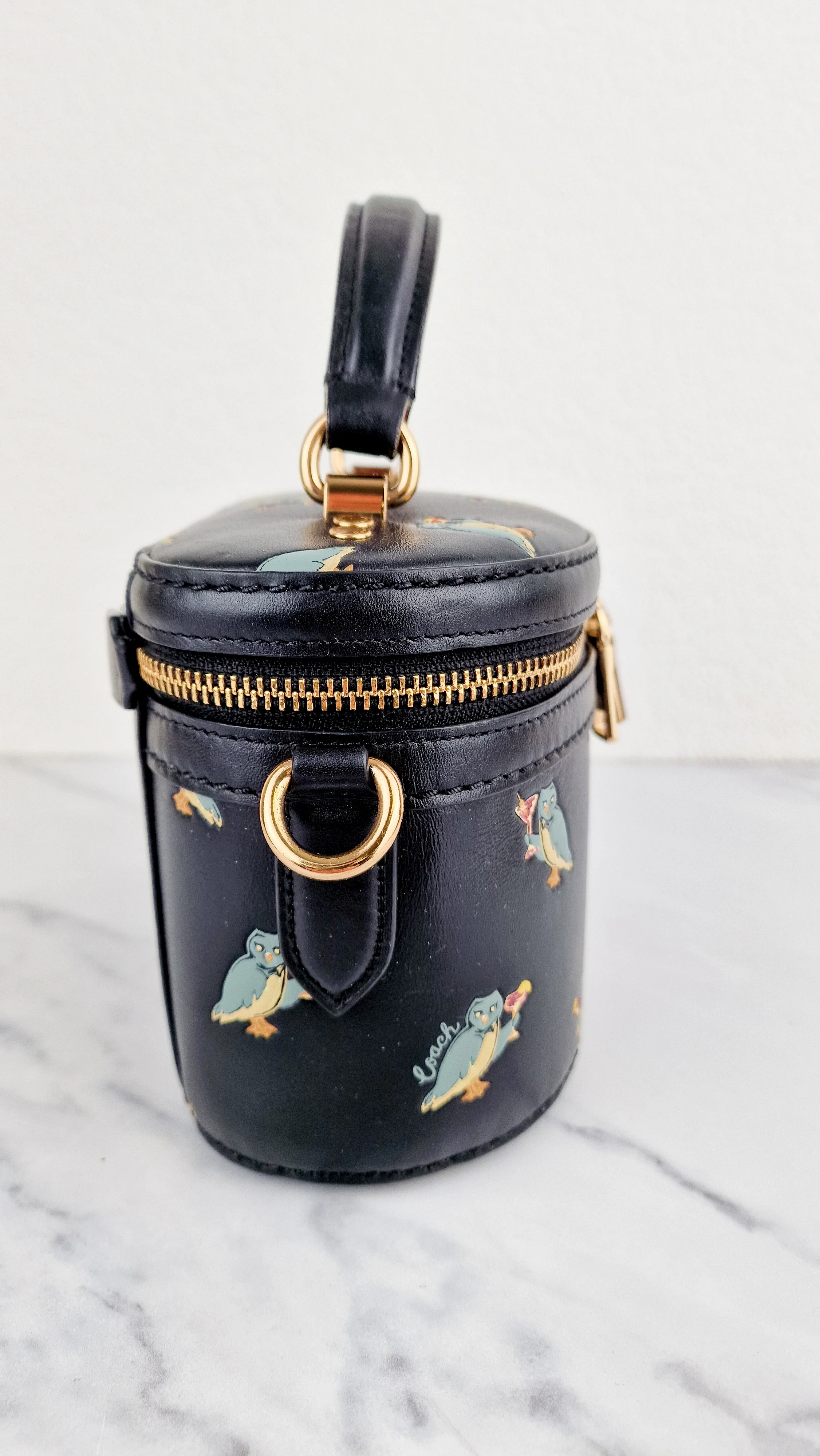 Coach Trail Bag With Party Owls in Black Smooth Leather Crossbody Bag - Coach 38603 - Image 7