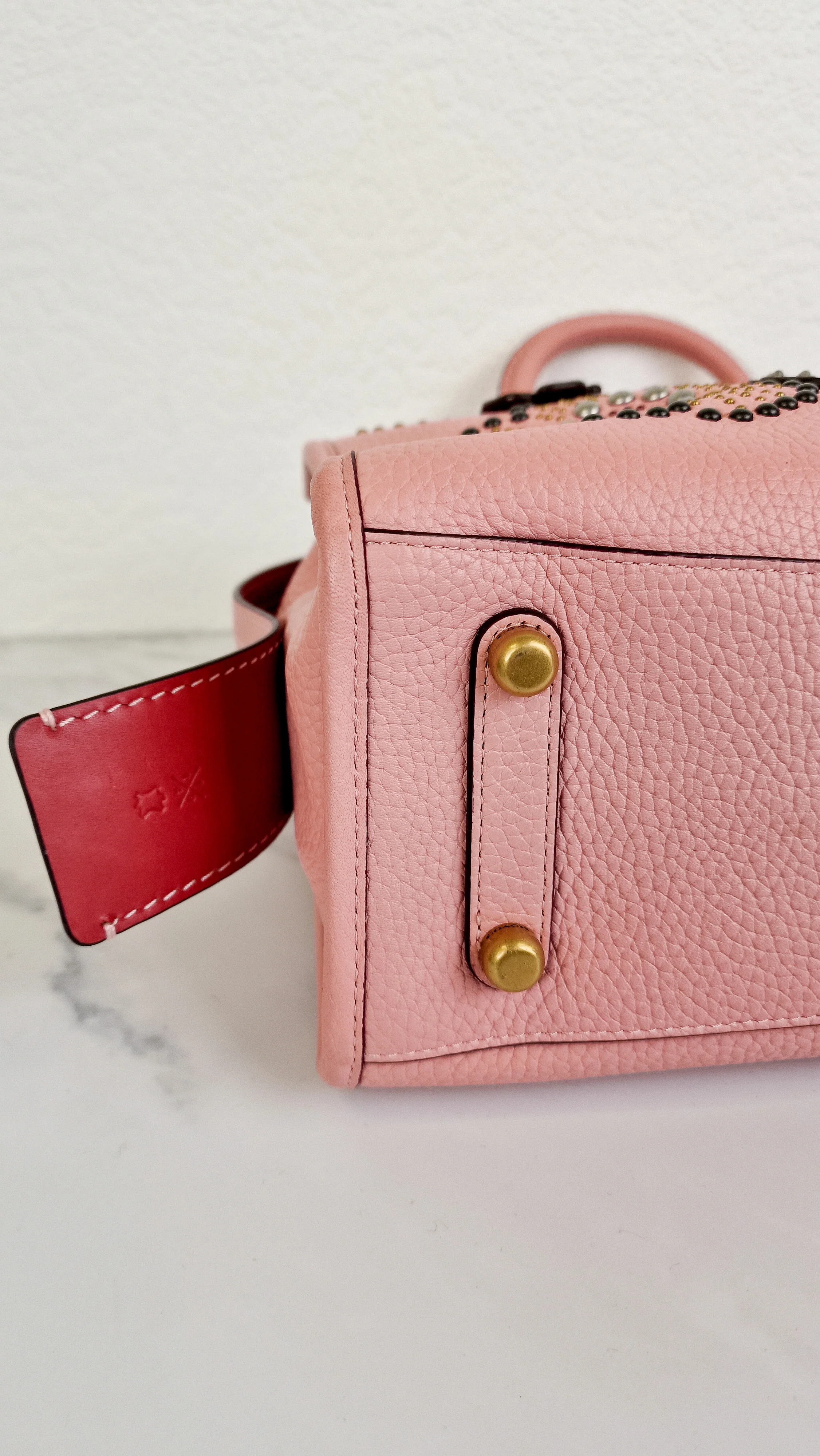 Coach 1941 Rogue 31 in Peony Pink With Snakeskin Tea Roses & Rivets - Handbag With Flowers - Coach 26890 - Image 10