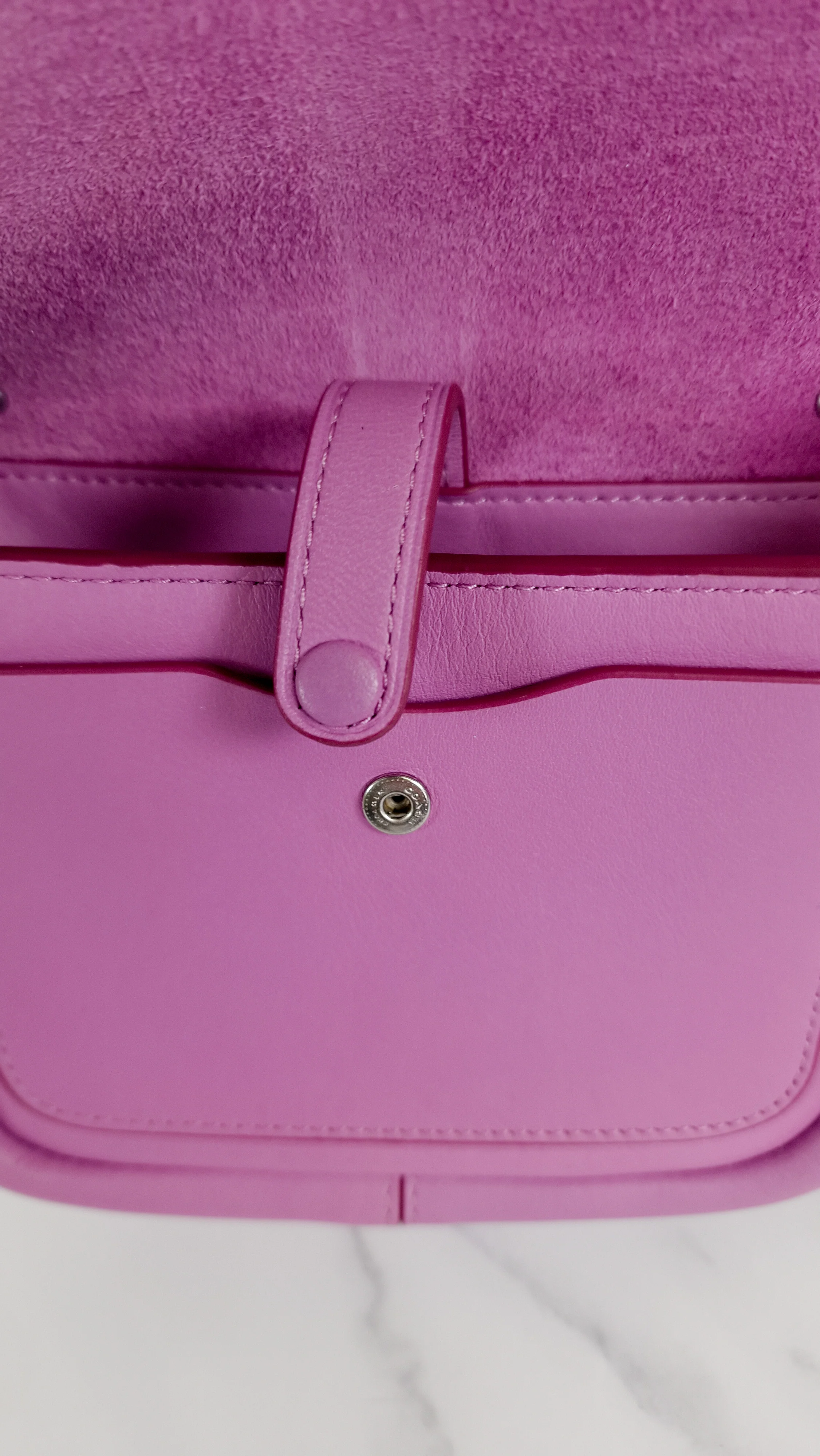 Coach Rivets Dakotah 15 Crossbody Bag in Puce Purple Pink Smooth Calf Leather - Coach 35751 - Image 11