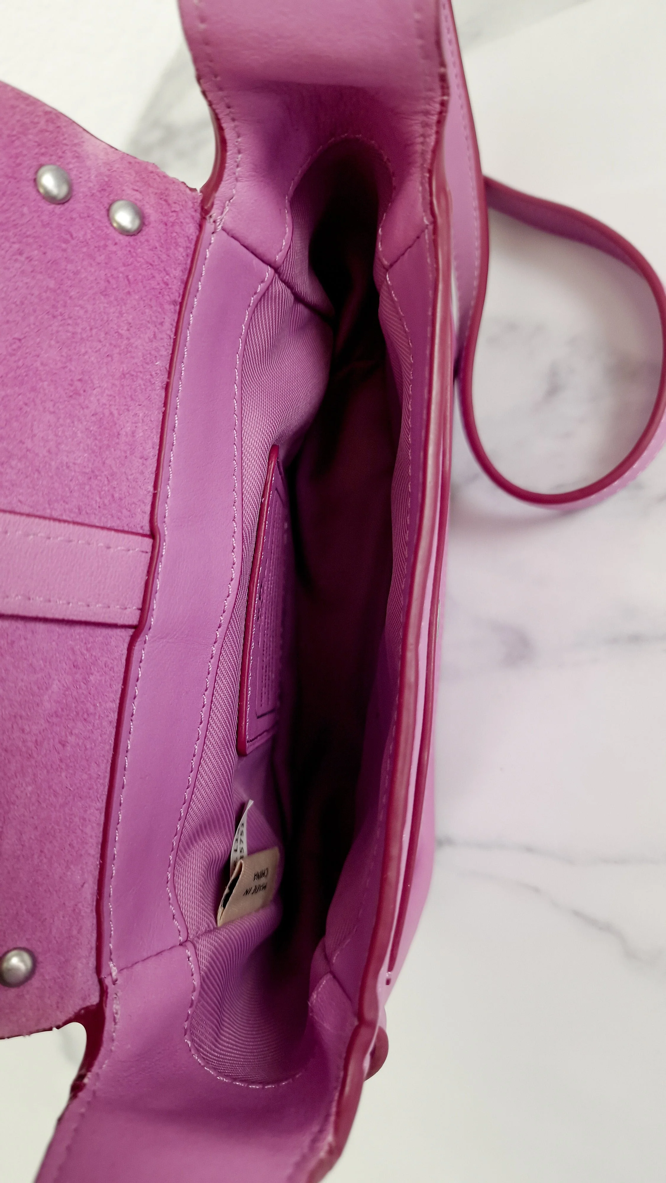 Coach Rivets Dakotah 15 Crossbody Bag in Puce Purple Pink Smooth Calf Leather - Coach 35751 - Image 12