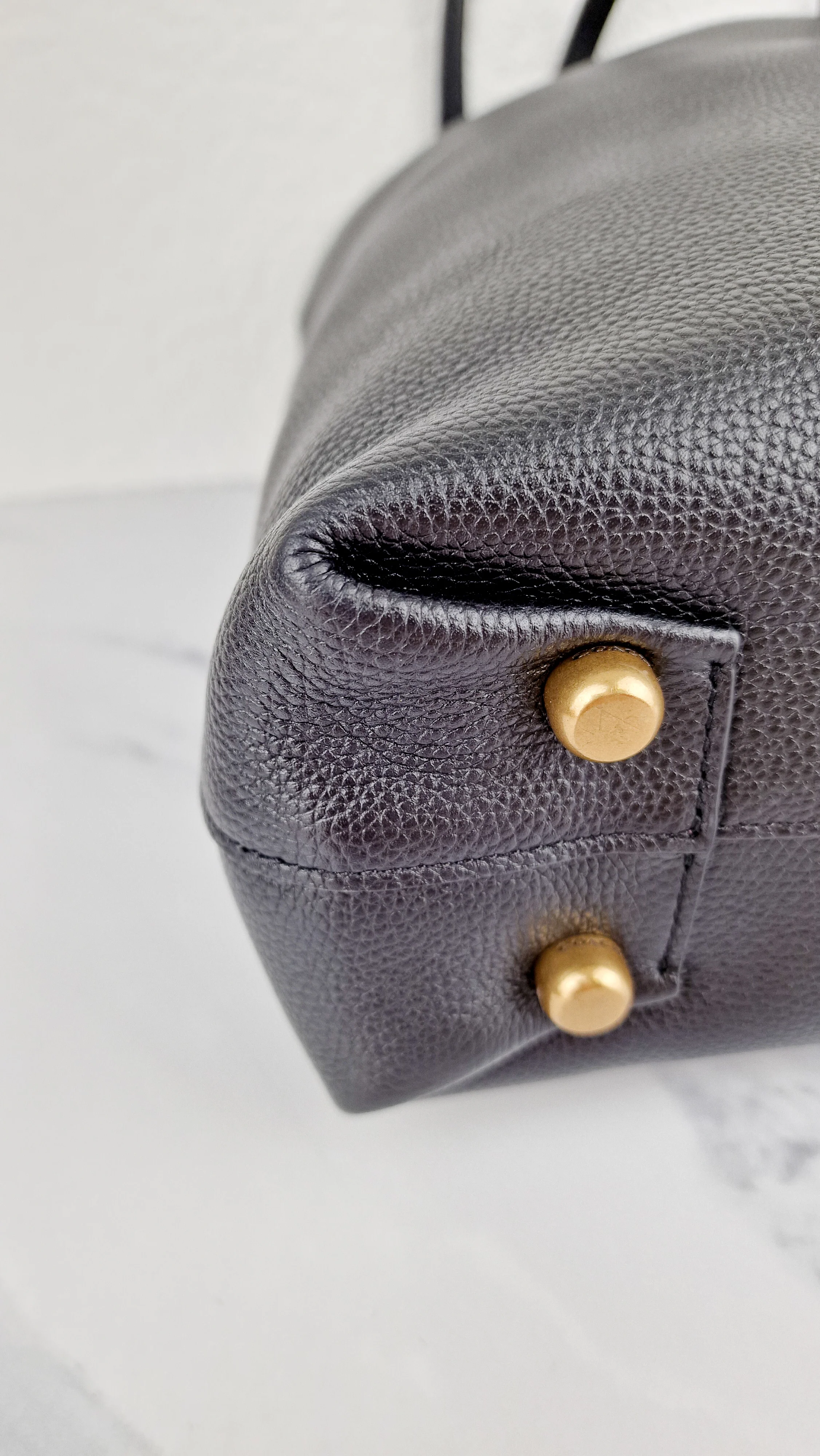 Coach Plaza Tote Bag in Black Pebble Leather with Brass Hardware & Coach C Charm - Coach 88341 - Image 10