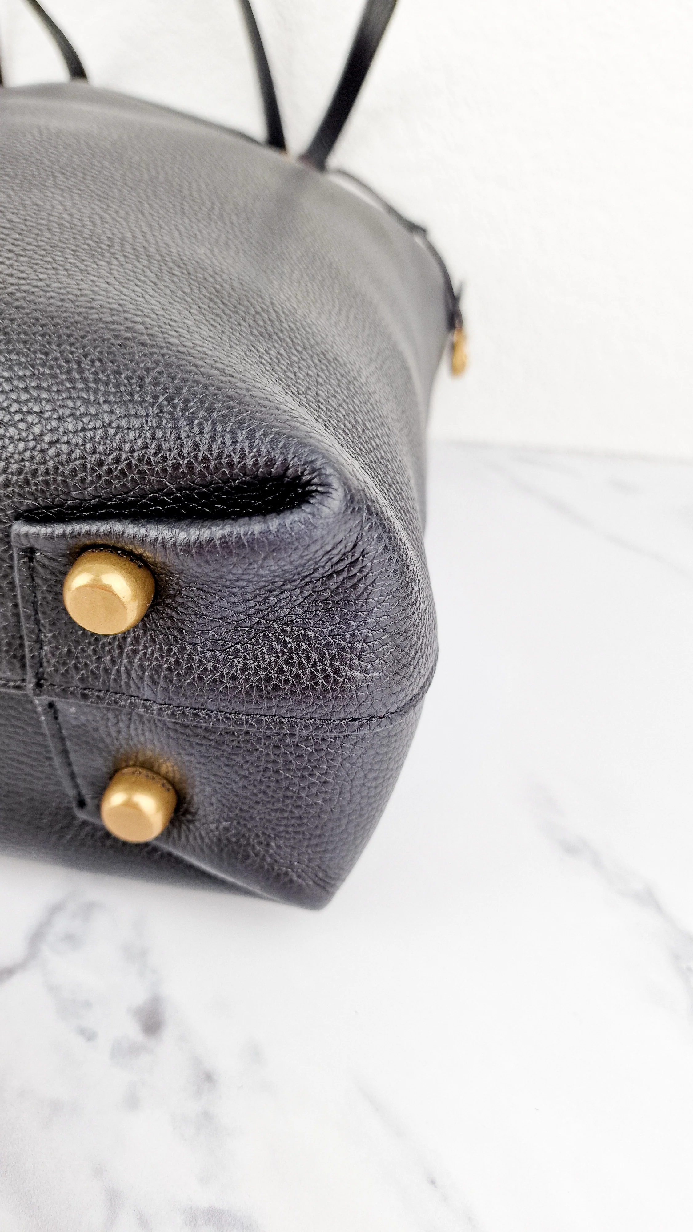 Coach Plaza Tote Bag in Black Pebble Leather with Brass Hardware & Coach C Charm - Coach 88341 - Image 11
