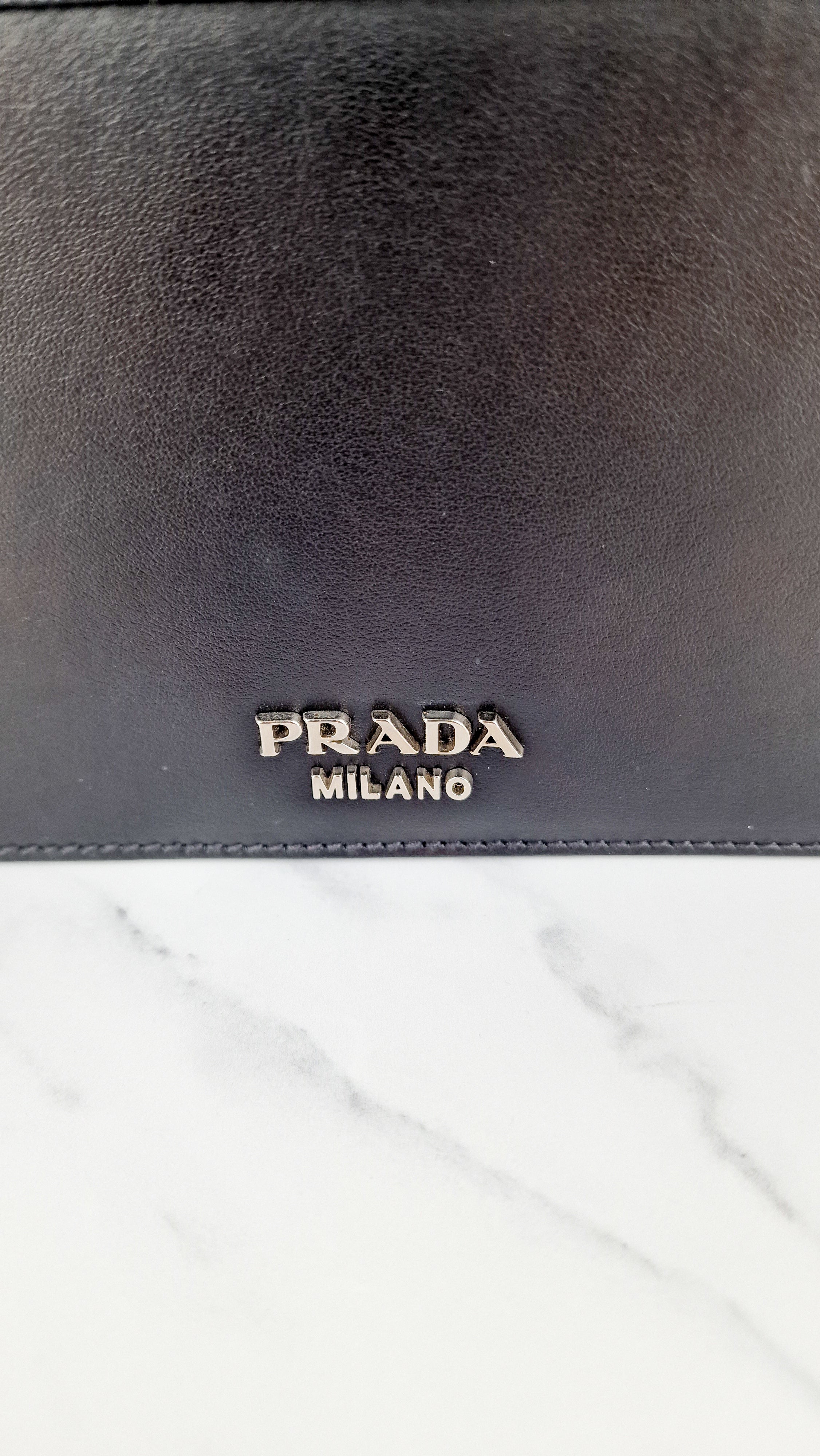Prada Elektra Crossbody Bag in Black City Calfskin & Saffiano Leather with Green Racing Logo Prada 1BD121 Nero Verde - Image 10