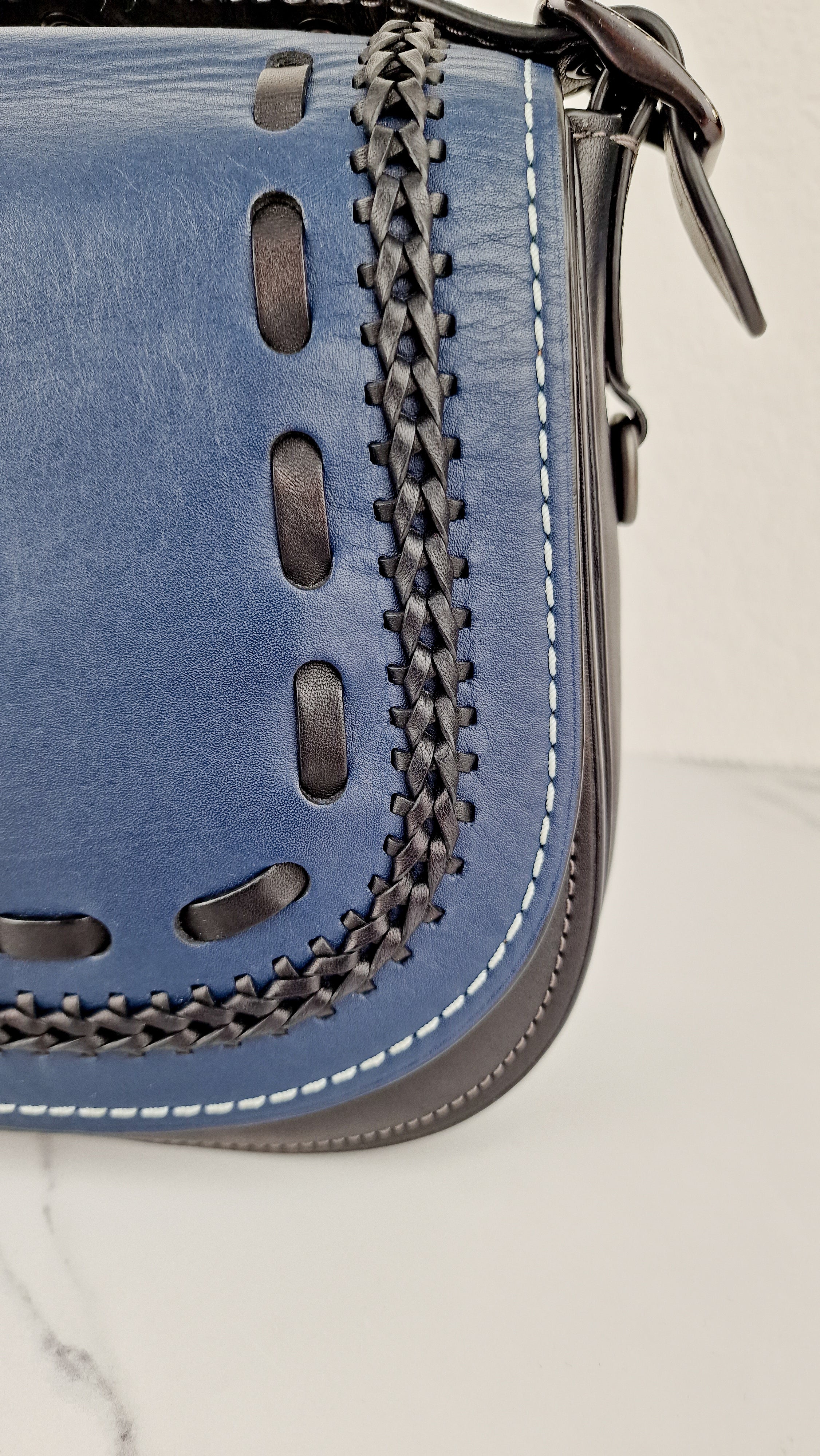 Coach 1941 Saddle 23 in Prussian Blue With Whiplash Black Detail - Crossbody Bag - Coach 58124 - Image 3