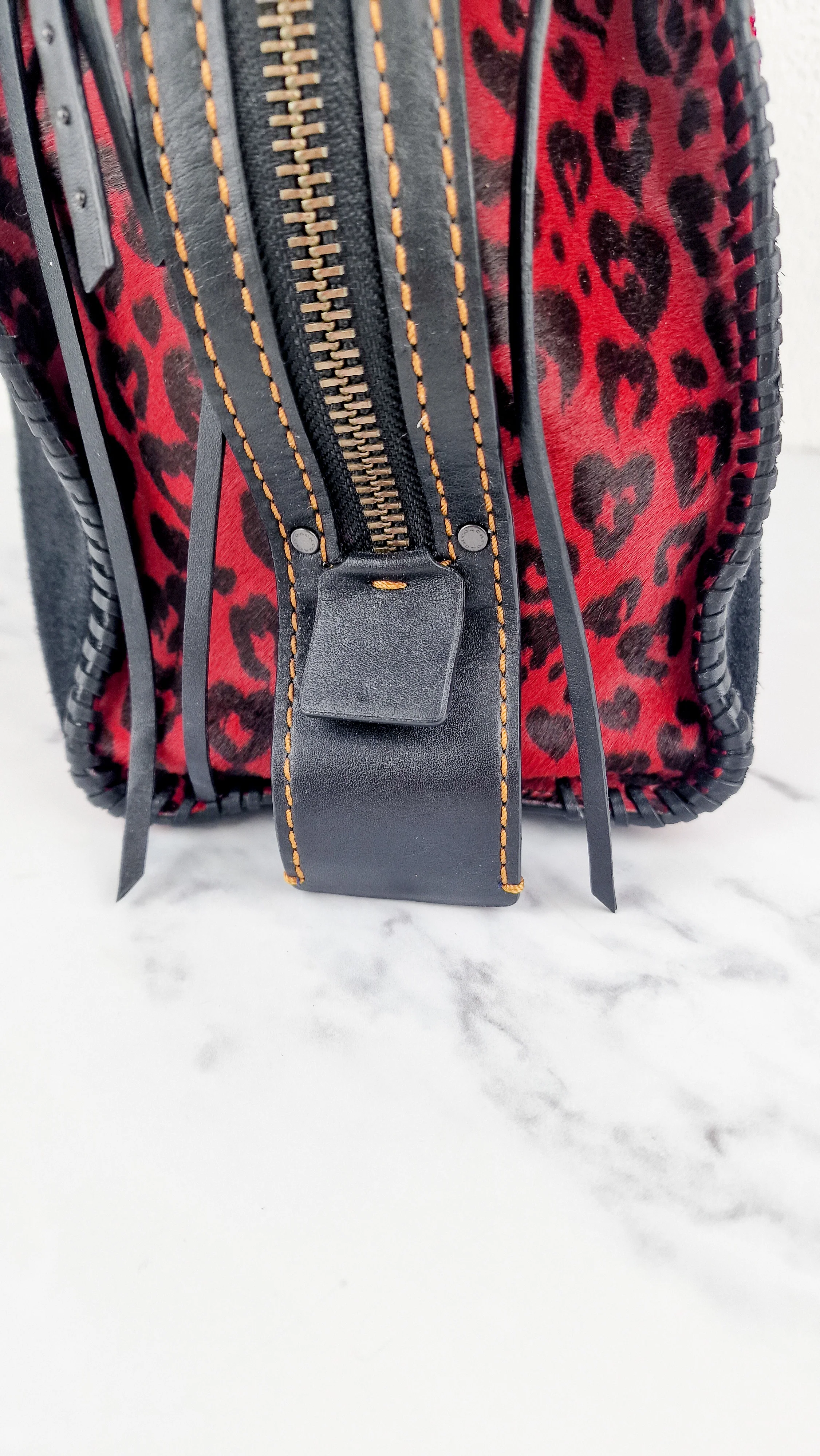 RARE Coach 1941 Rogue 31 in Embellished Patchwork in Mixed Materials Black Leather Suede Colorblock Blue & Red Handbag - Coach 58159 - Image 19