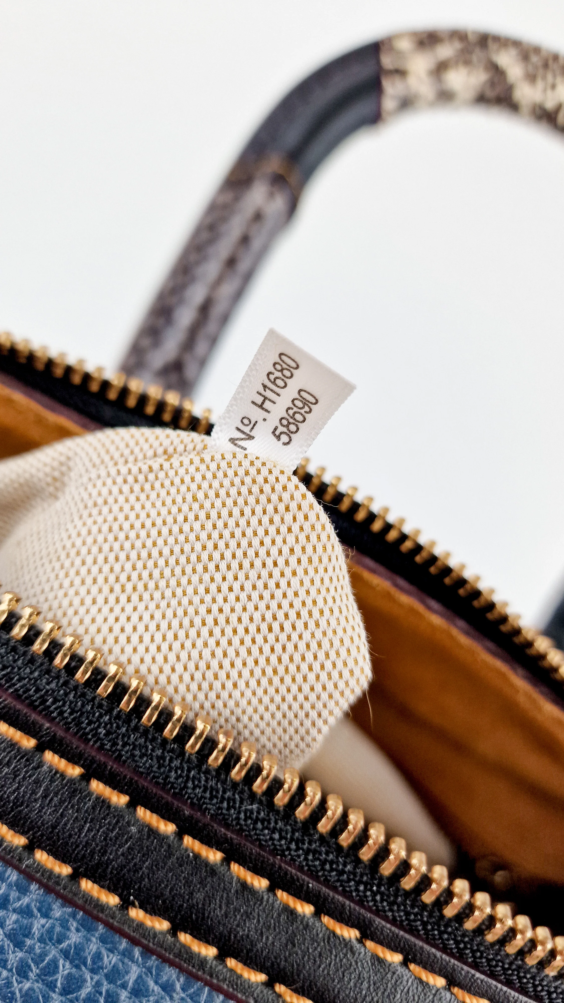 RARE Coach 1941 Rogue Satchel in Dark Denim with Colorblock Patchwork Snakeskin Handles - Barrel Bag - Coach 58690 - Image 21