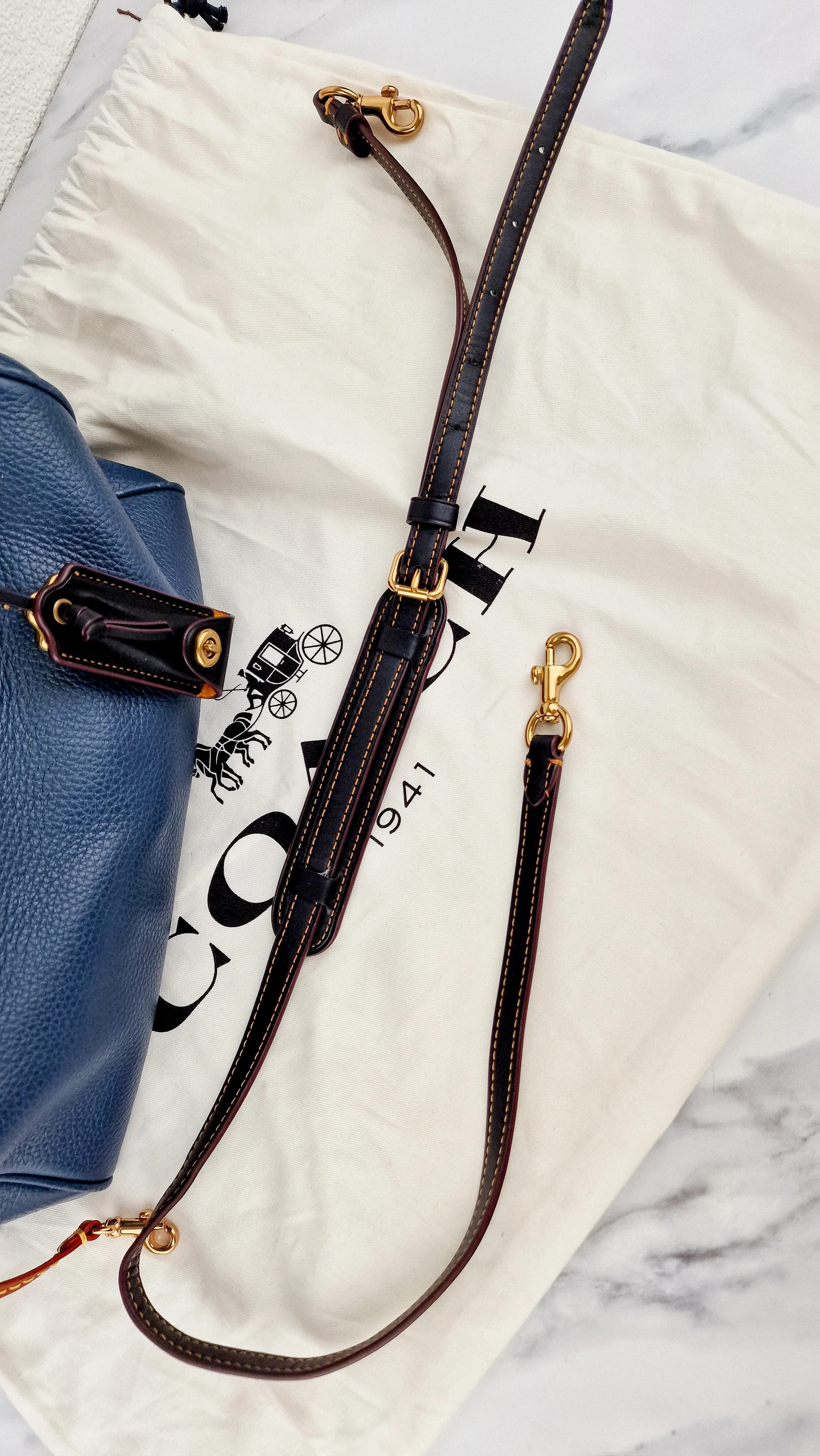 RARE Coach 1941 Rogue Satchel in Dark Denim with Colorblock Patchwork Snakeskin Handles - Barrel Bag - Coach 58690 - Image 24