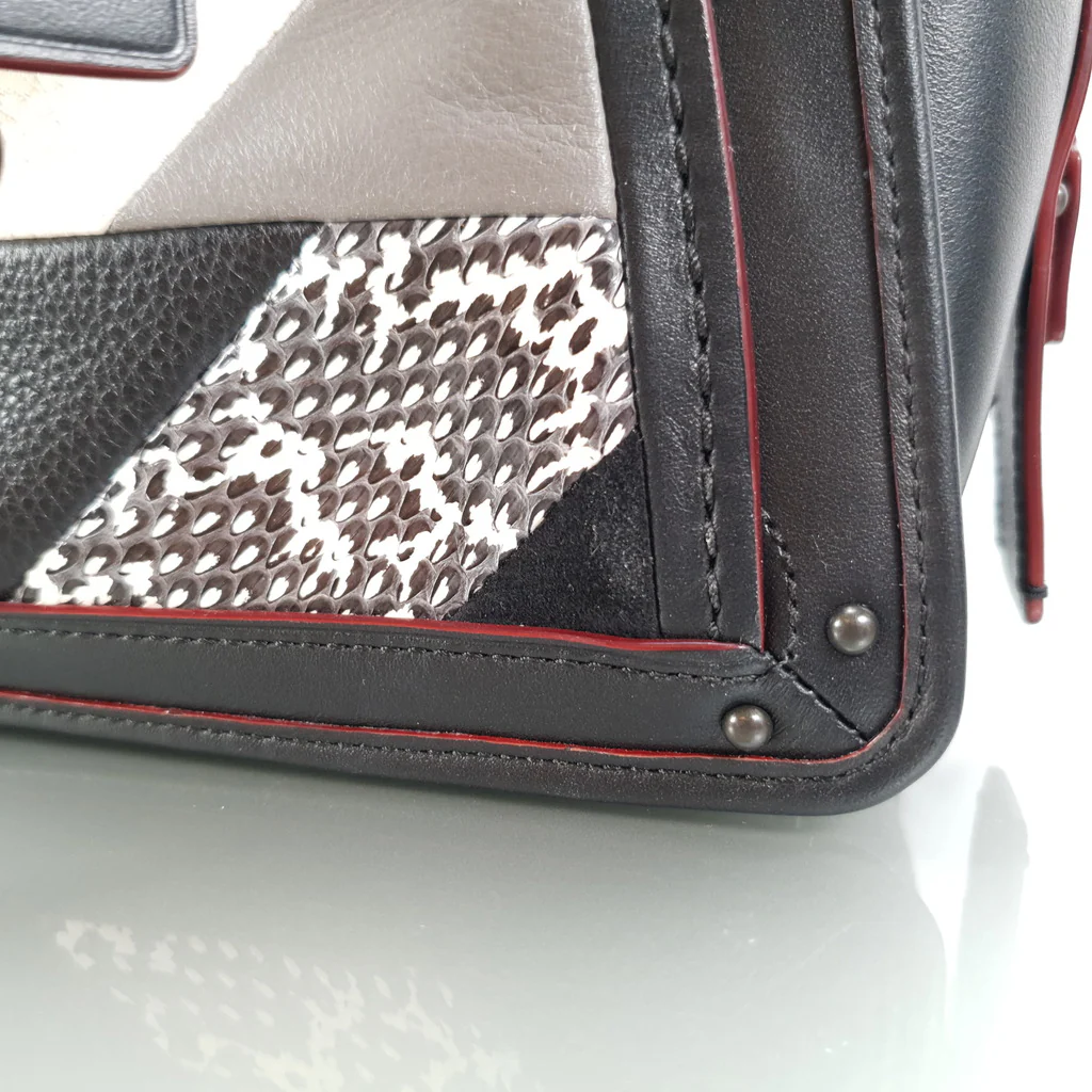Rare Coach Dreamer in Black Smooth Leather With Genuine Snakeskin Patchwork Detail - Image 14