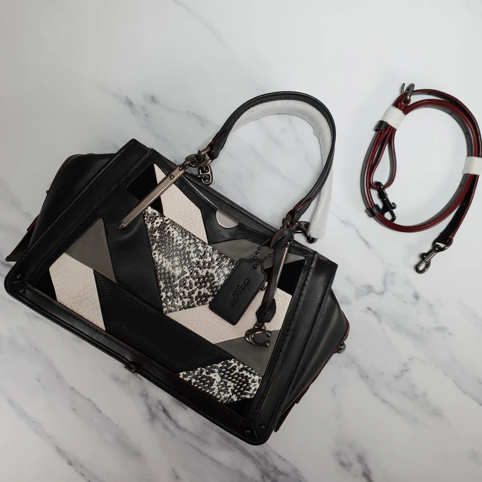 Rare Coach Dreamer in Black Smooth Leather With Genuine Snakeskin Patchwork Detail - Image 18