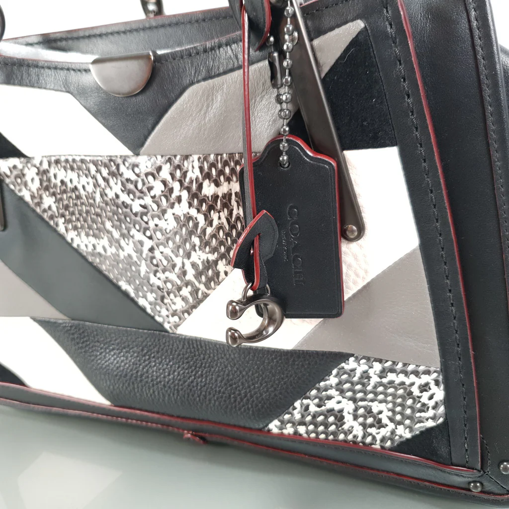 Rare Coach Dreamer in Black Smooth Leather With Genuine Snakeskin Patchwork Detail - Image 3